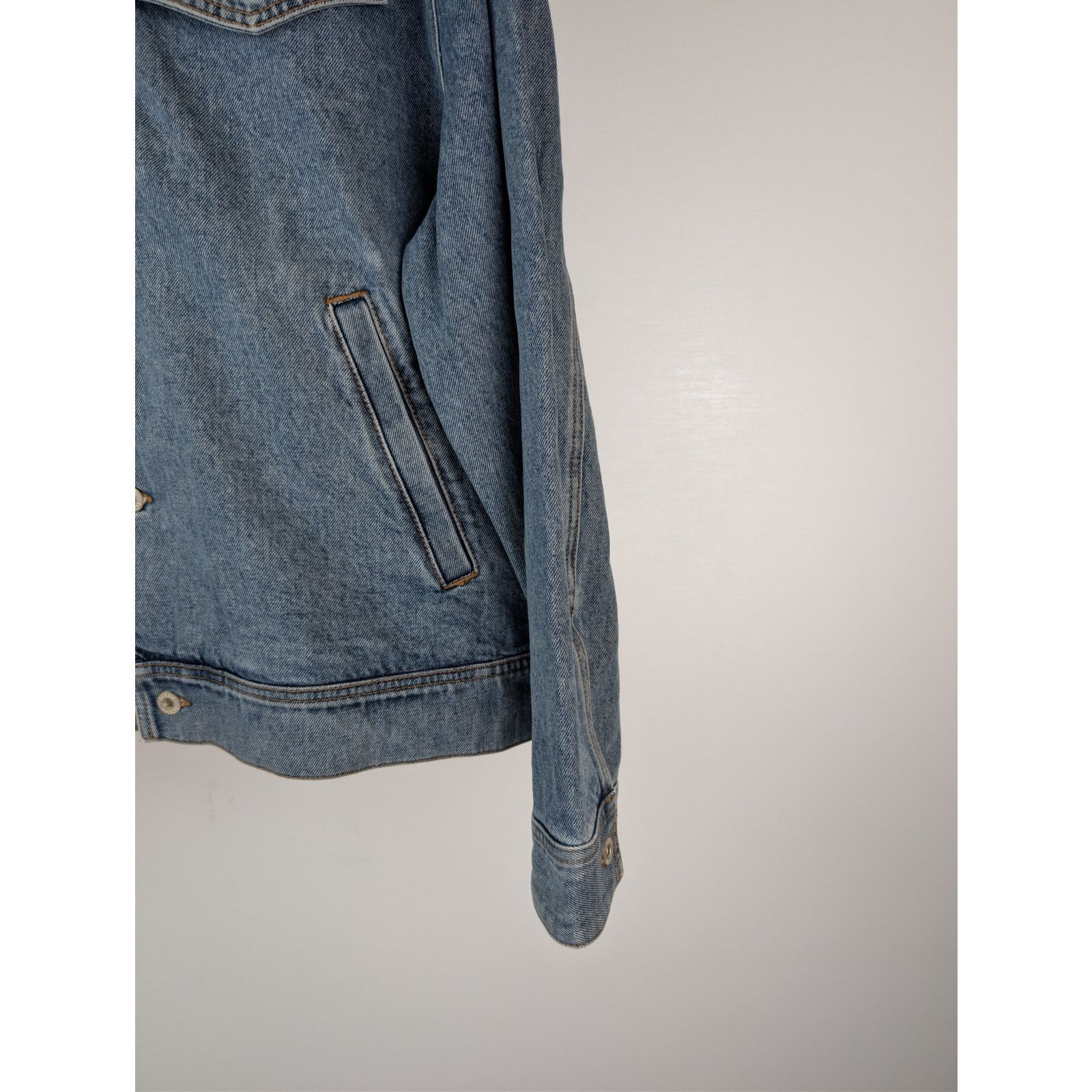 Loewe o1rshd1 Contrast Leather Panelling Denim Jacket in Blue Size US L / EU 52-54 / 3 - 5 Thumbnail