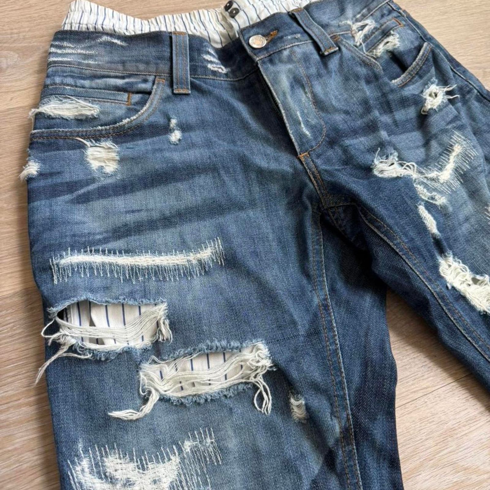 Dolce & Gabbana Dolce & Gabbana Denim Jeans Layered Boxer Pants RARE Y2K Size US 30 / EU 46 - 4 Thumbnail