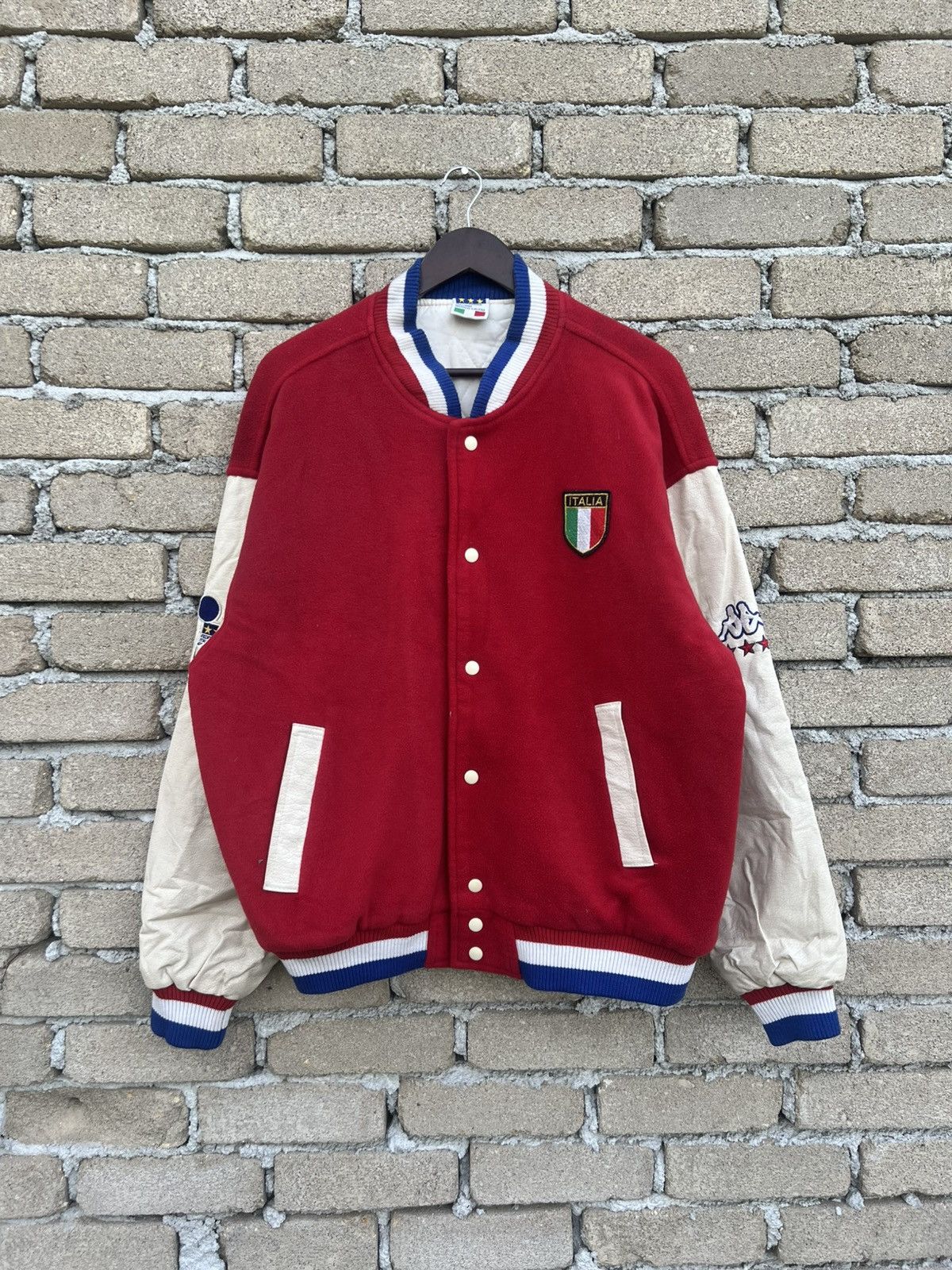 Vintage Vintage Kappa Italia Wool Leather Varsity Size US XL / EU 56 / 4 - 3 Thumbnail