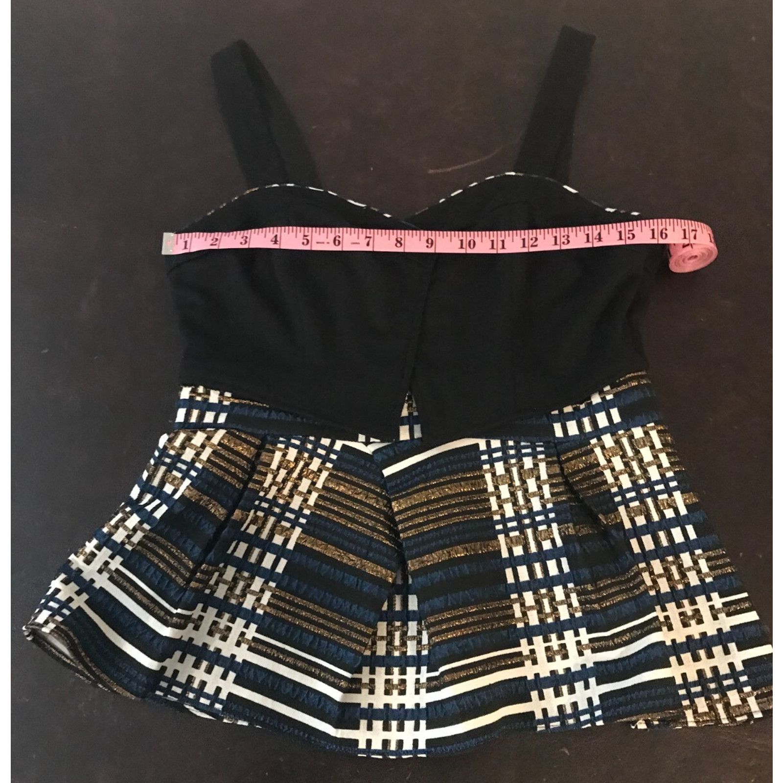 Anthropologie Anthropologie Deletta Nathalie Plaid Metallic Peplum Tank Size M / US 6-8 / IT 42-44 - 6 Thumbnail