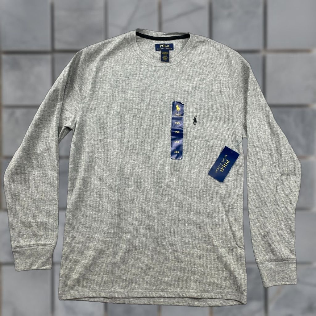 Polo Ralph Lauren VINTAGE Polo Ralph Lauren Thermal Sleep Shirt Men L Gray Waffle Knit Long Sleeve NWT Size US L / EU 52-54 / 3 - 1 Thumbnail