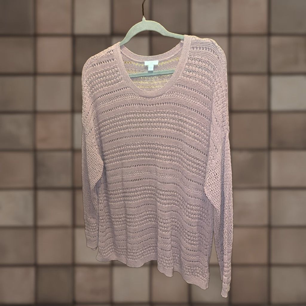 J. Jill **J. Jill XL Mauve Open-Knit Crochet Sweater** User: J. Jill XL Mauve Open-Knit Crochet Sweater Size XL / US 12-14 / IT 48-50 - 1 Thumbnail