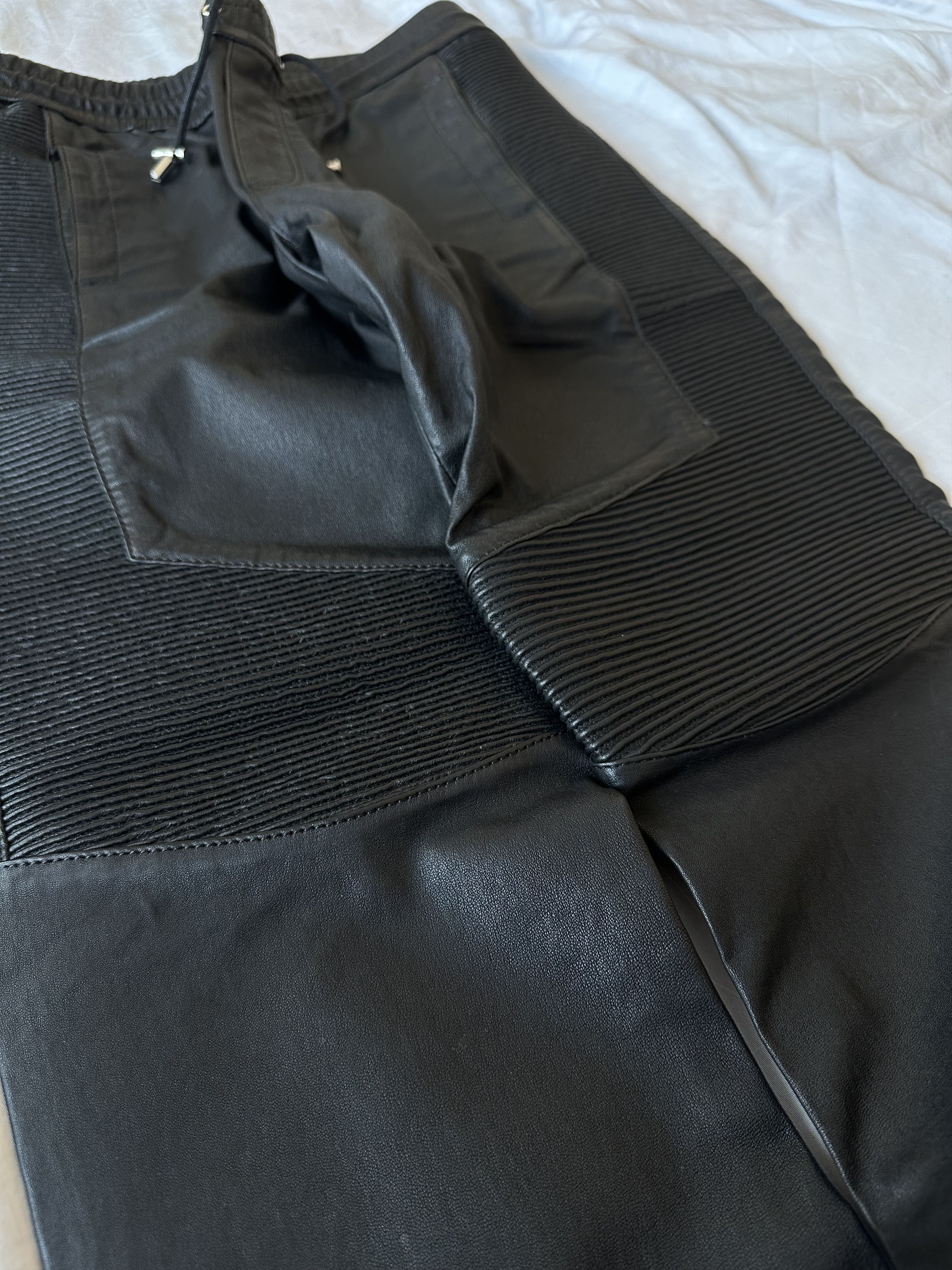 Balmain × H&M H&M x Balmain F/W 2015 Biker Leather Pants Size US 32 / EU 48 - 3 Thumbnail