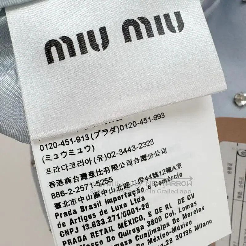 Miu Miu Miu Miu Light Blue Embellished Skirt for Women . Size 23" - 6 Thumbnail