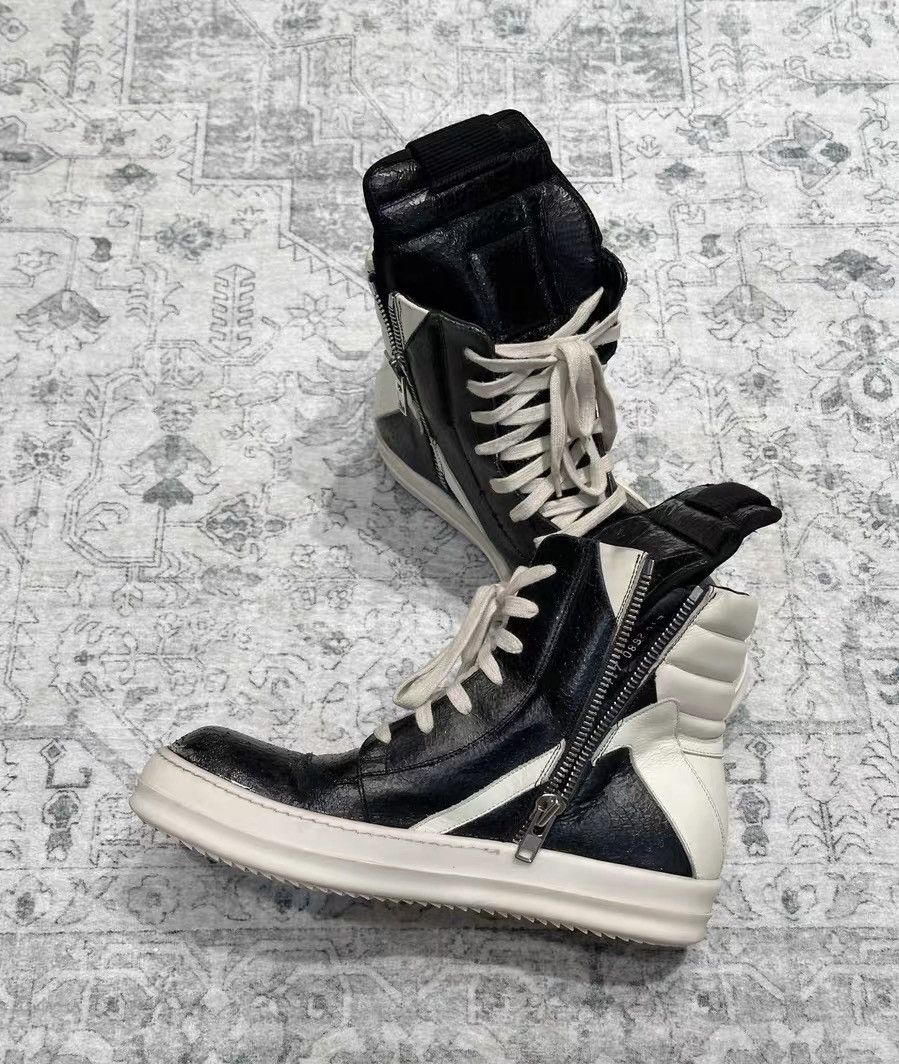 Rick Owens Rick Owens Geobasket classic cracked silver leather Size US 8 / EU 41 - 5 Thumbnail