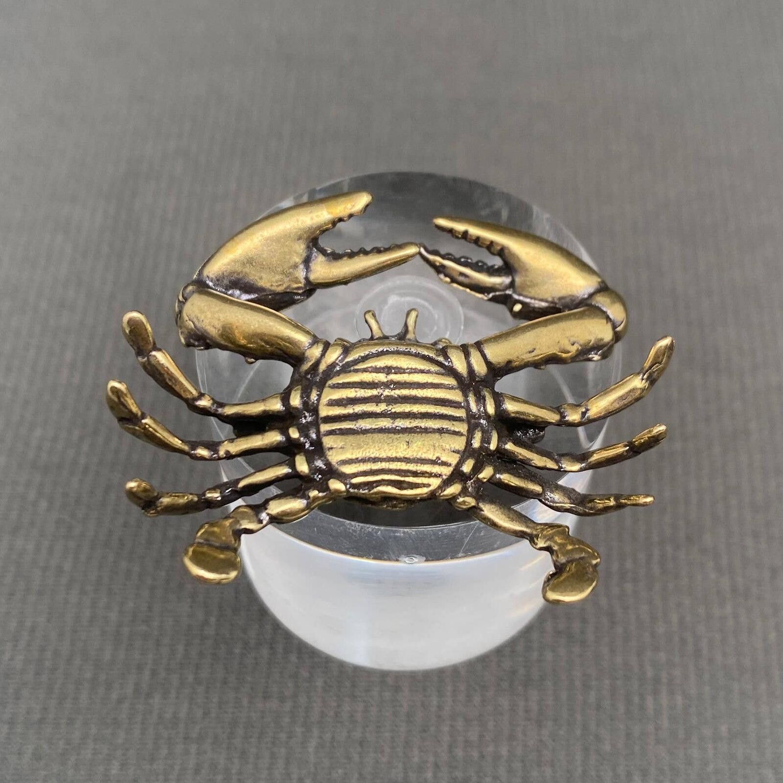 The Unbranded Brand Brass Crab Figurine Miniature Statue Size ONE SIZE - 3 Thumbnail