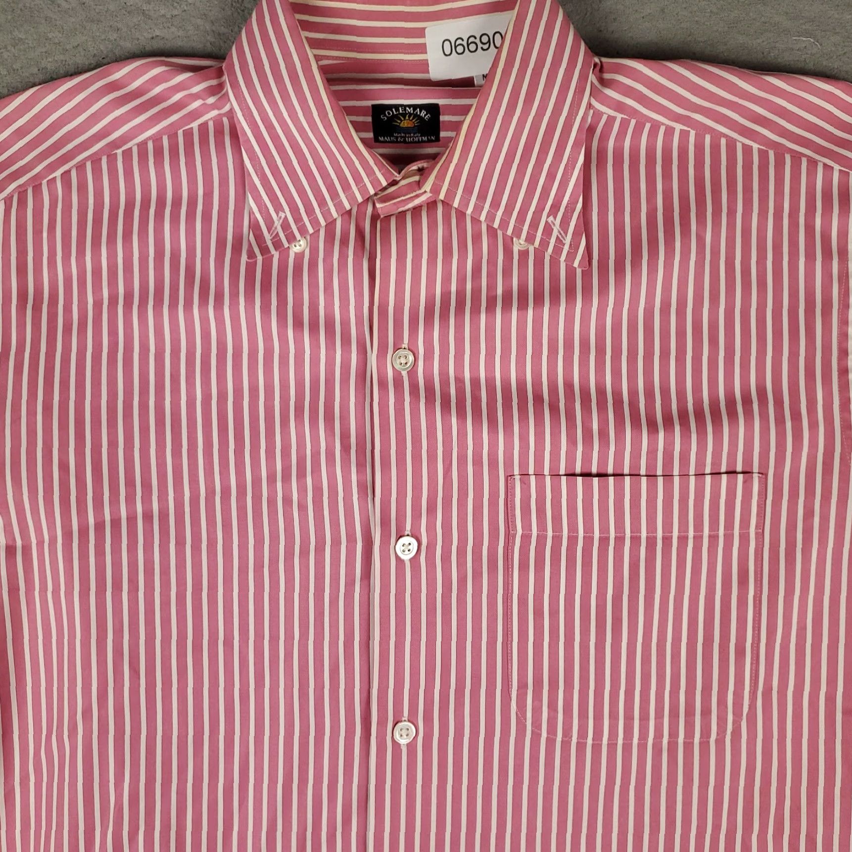 Vintage Maus & Hoffman Shirt Mens Medium Pink Striped Italy Button Up Long Sleeve Size US M / EU 48-50 / 2 - 2 Thumbnail