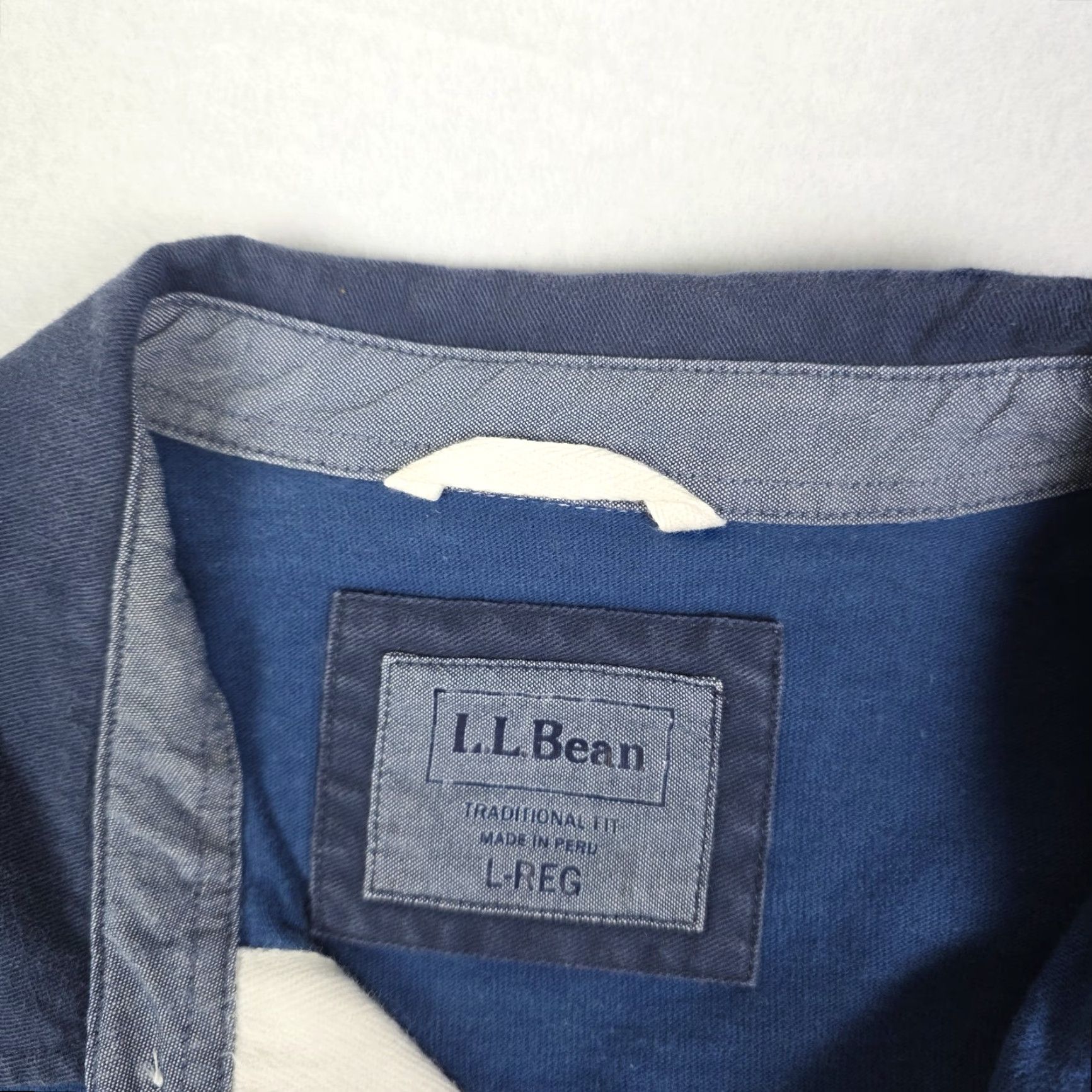 Vintage LL Bean Rugby Polo Shirt Mens Large Blue Long Sleeve Cotton Preppy Ivy Causal Size US L / EU 52-54 / 3 - 5 Thumbnail