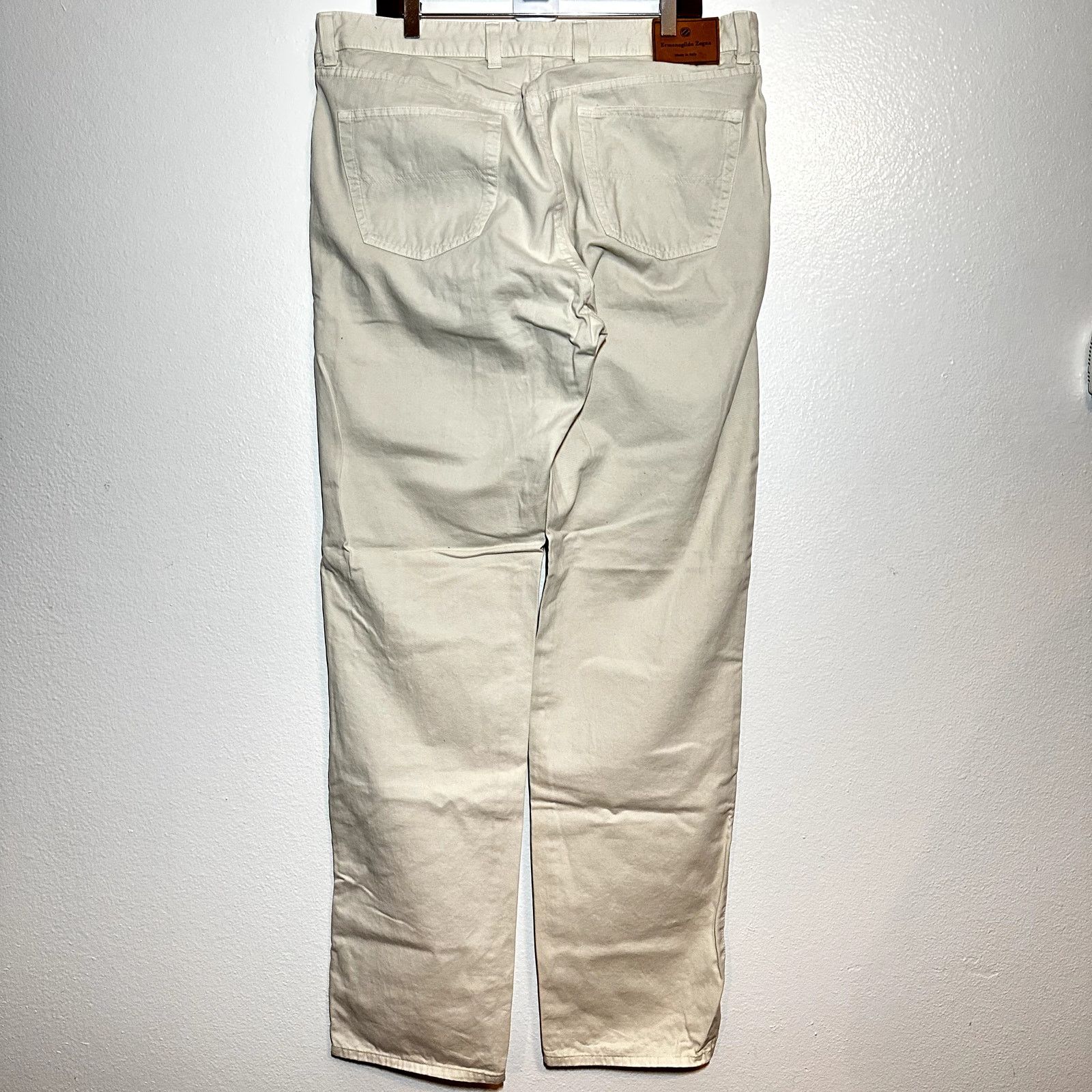 Ermenegildo Zegna Ermenegildo Zegna Straight Jeans 100% Cotton Ivory 40"x36" Size US 40 / EU 56 - 5 Thumbnail