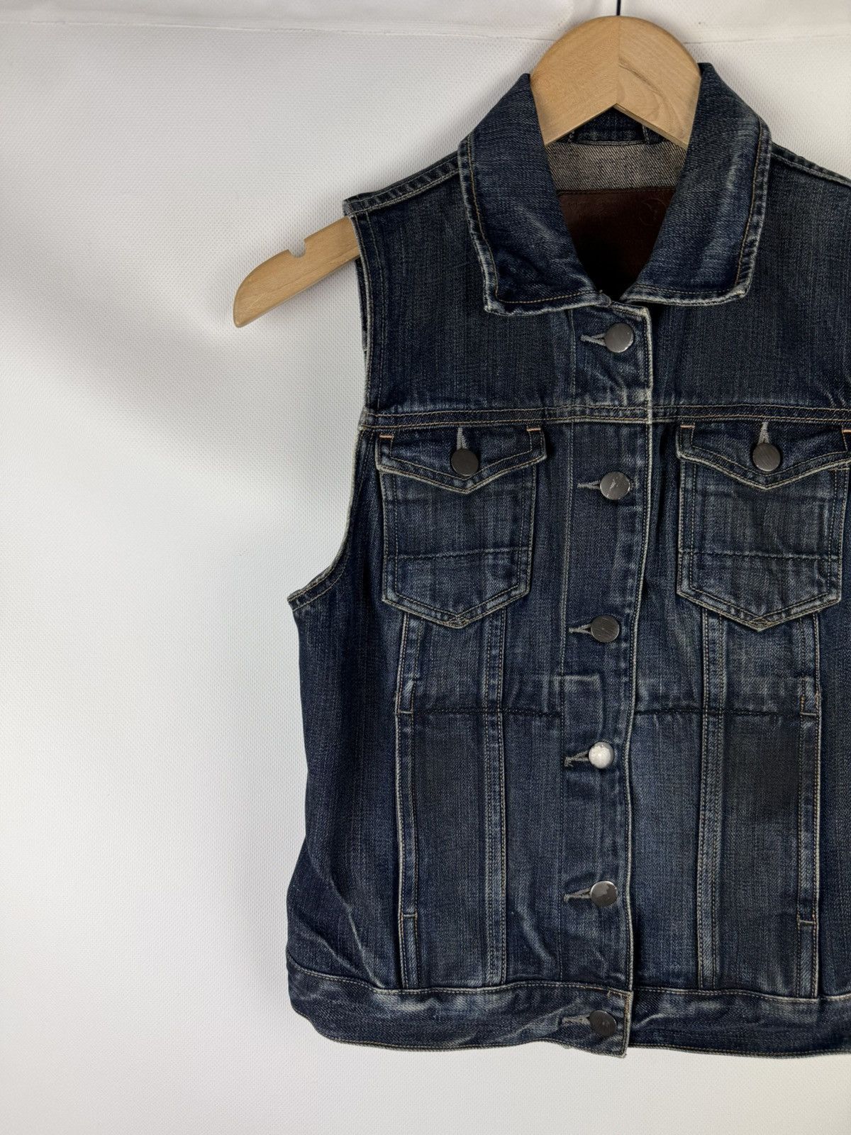 Allsaints × Japanese Brand Allsaints Ladies Easy Trucker Selvedge Denim Gilet Vest Size M / US 6-8 / IT 42-44 - 2 Thumbnail