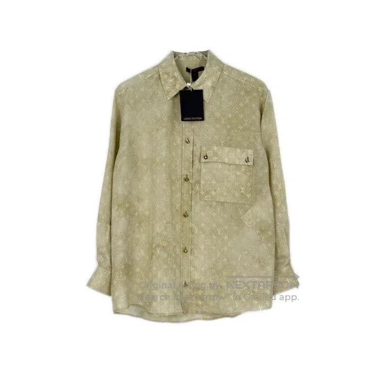 Louis Vuitton Louis Vuitton Dirty khaki logo mulberry silk shirt Size XS / US 0-2 / IT 36-38 - 1 Thumbnail