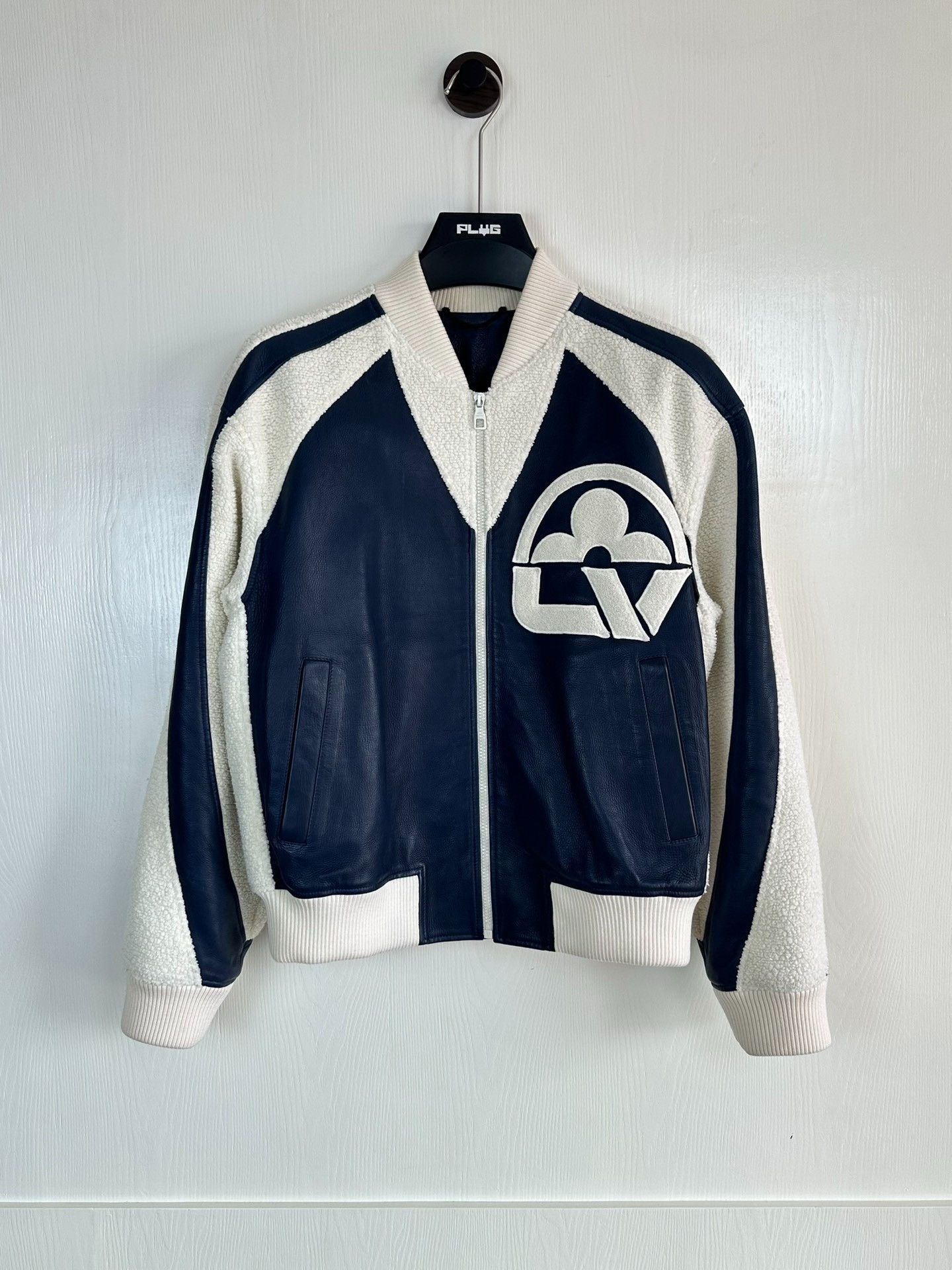 Louis Vuitton Louis Vuitton Blue White Patchwork Baseball Jacket Size US XXS / EU 40 - 2 Thumbnail