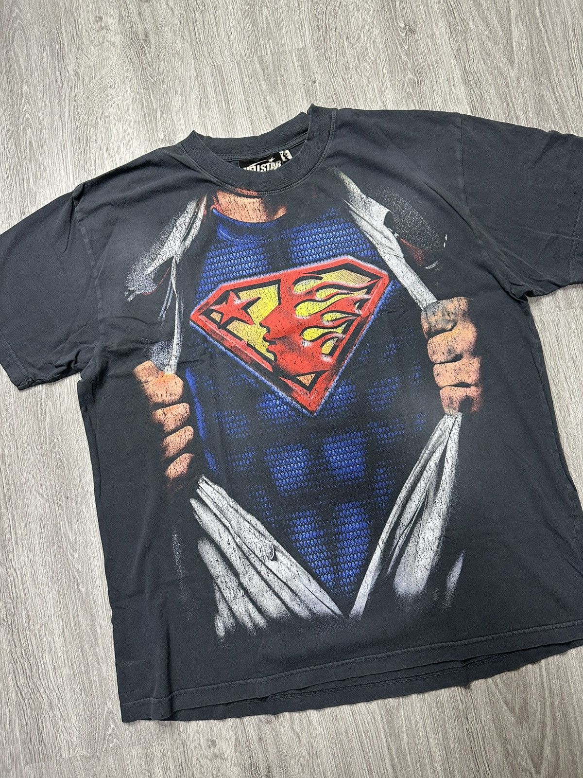 HELLSTAR Hellstar SUPERMAN Logo T-Shirt Black Size US L / EU 52-54 / 3 - 2 Thumbnail