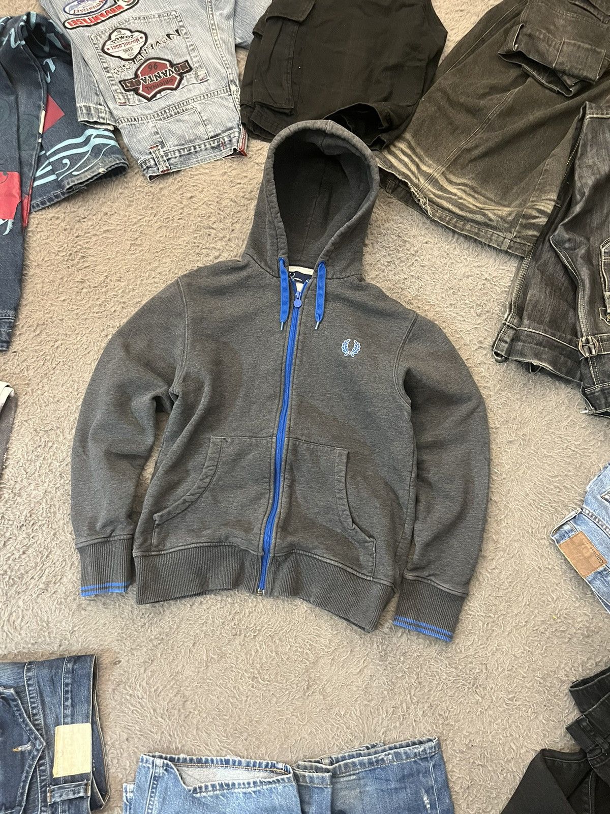 Fred Perry × Vintage Fred Perry Zip Hoodie Boxy Baggy UK Drill Vintage 90s Size US M / EU 48-50 / 2 - 1 Thumbnail