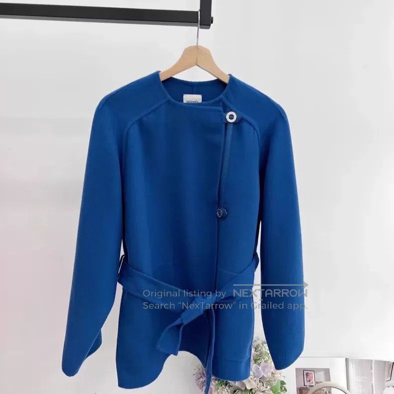 Hermes Hermes Gemstone blue inner chained short cashmere coat Size XS / US 0-2 / IT 36-38 - 1 Thumbnail