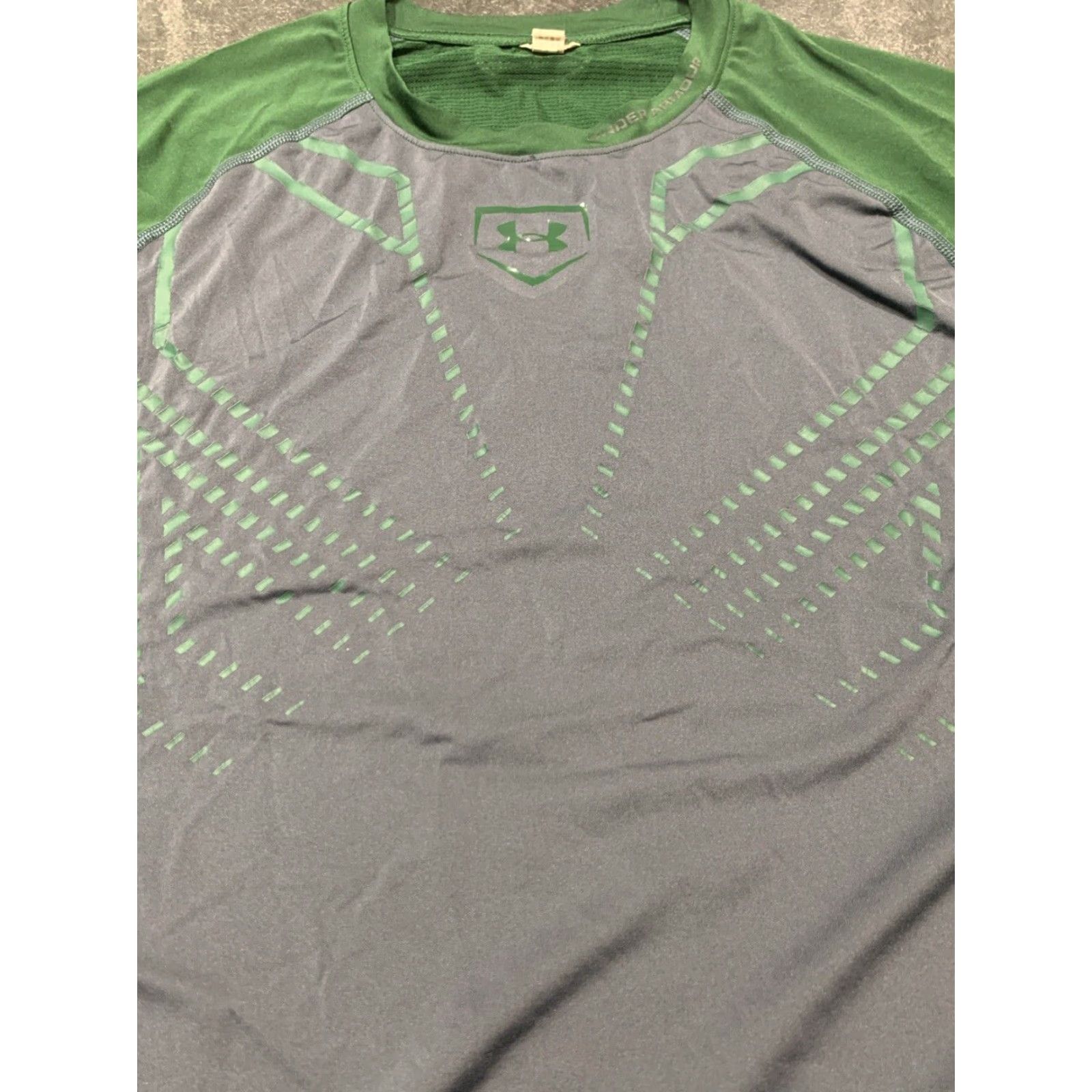 Under Armour Under Armour Baseball T-Shirt 3/4 Sleeve Large Green Gray Mens Size US L / EU 52-54 / 3 - 3 Thumbnail