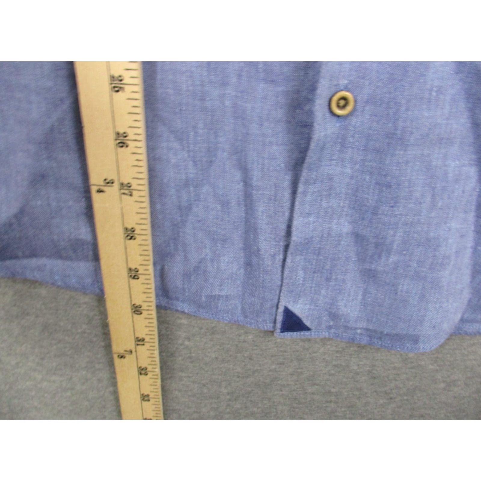 UNTUCKit UNTUCKit Linen Shirt Men's XXL Heathered Blue Long Sleeve Button-Up Collared Shirt Badges: N/A Size US XXL / EU 58 / 5 - 4 Thumbnail