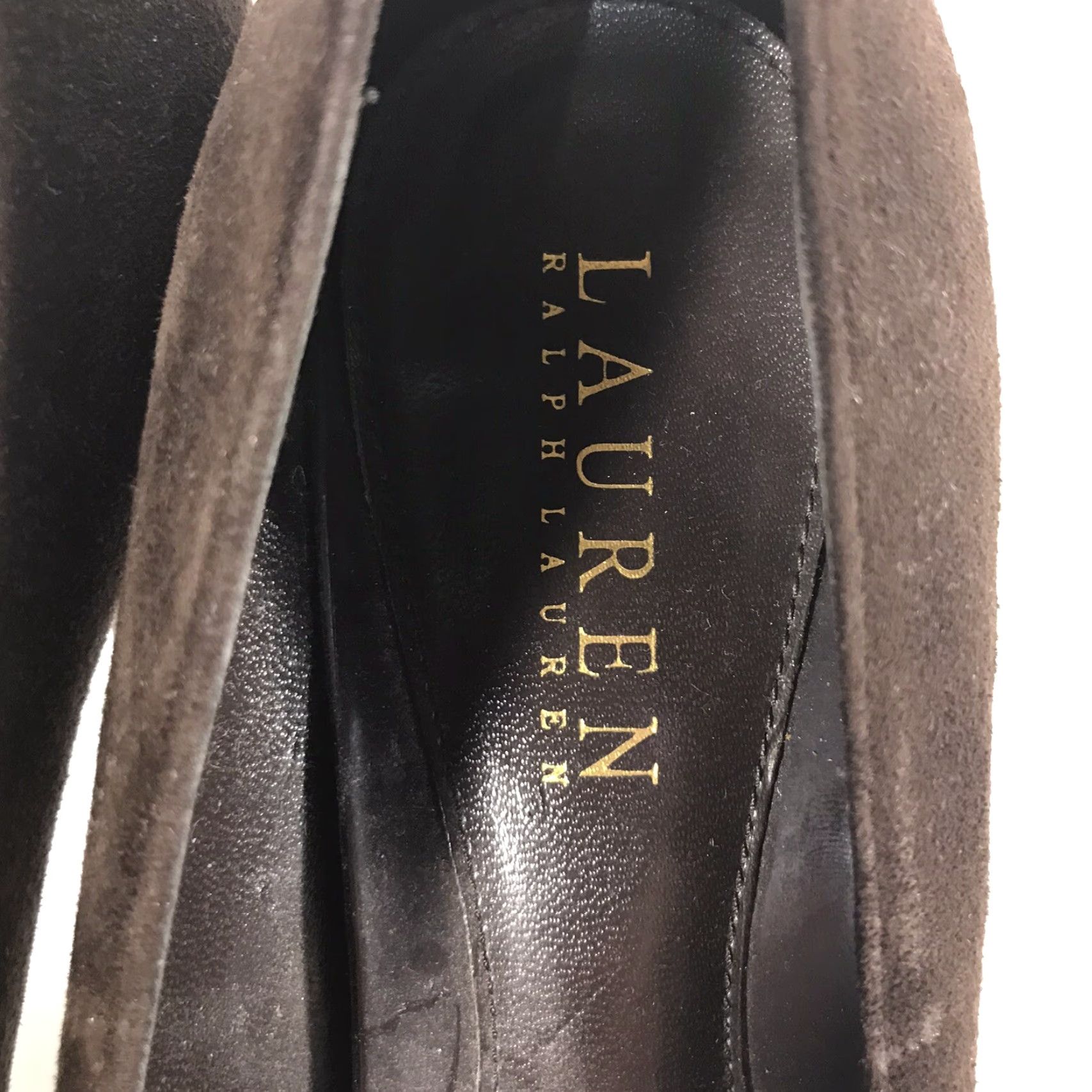 Ralph Lauren Lauren Ralph Lauren Suede Heels Women Size 8M Platform 1in 4.5in Block Heel Brown Formal Size US 8 / IT 38 - 3 Thumbnail