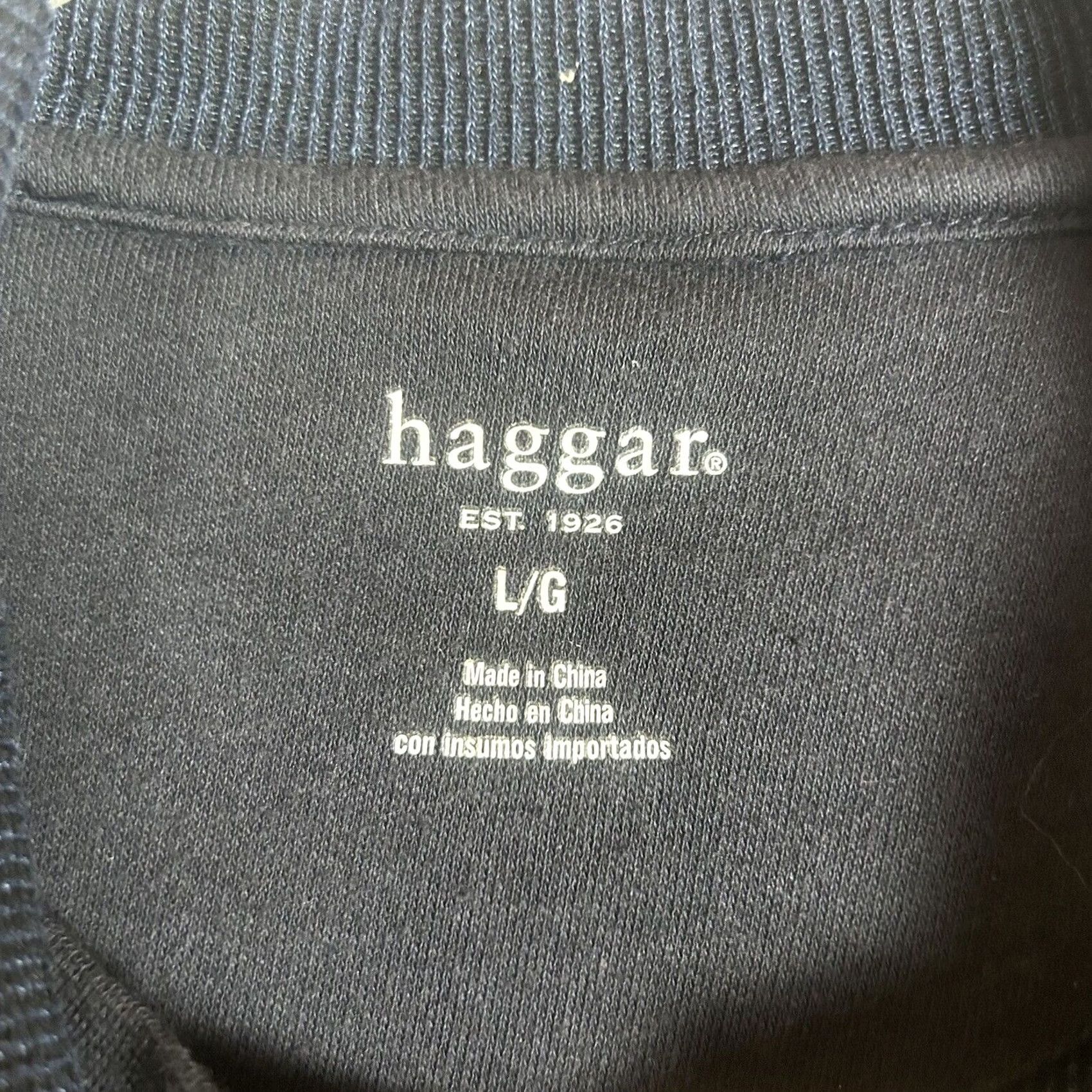Haggar Haggar Polo Shirt Long Sleeve Button-Down Knit Solid Blue Men's Large Size US L / EU 52-54 / 3 - 5 Thumbnail