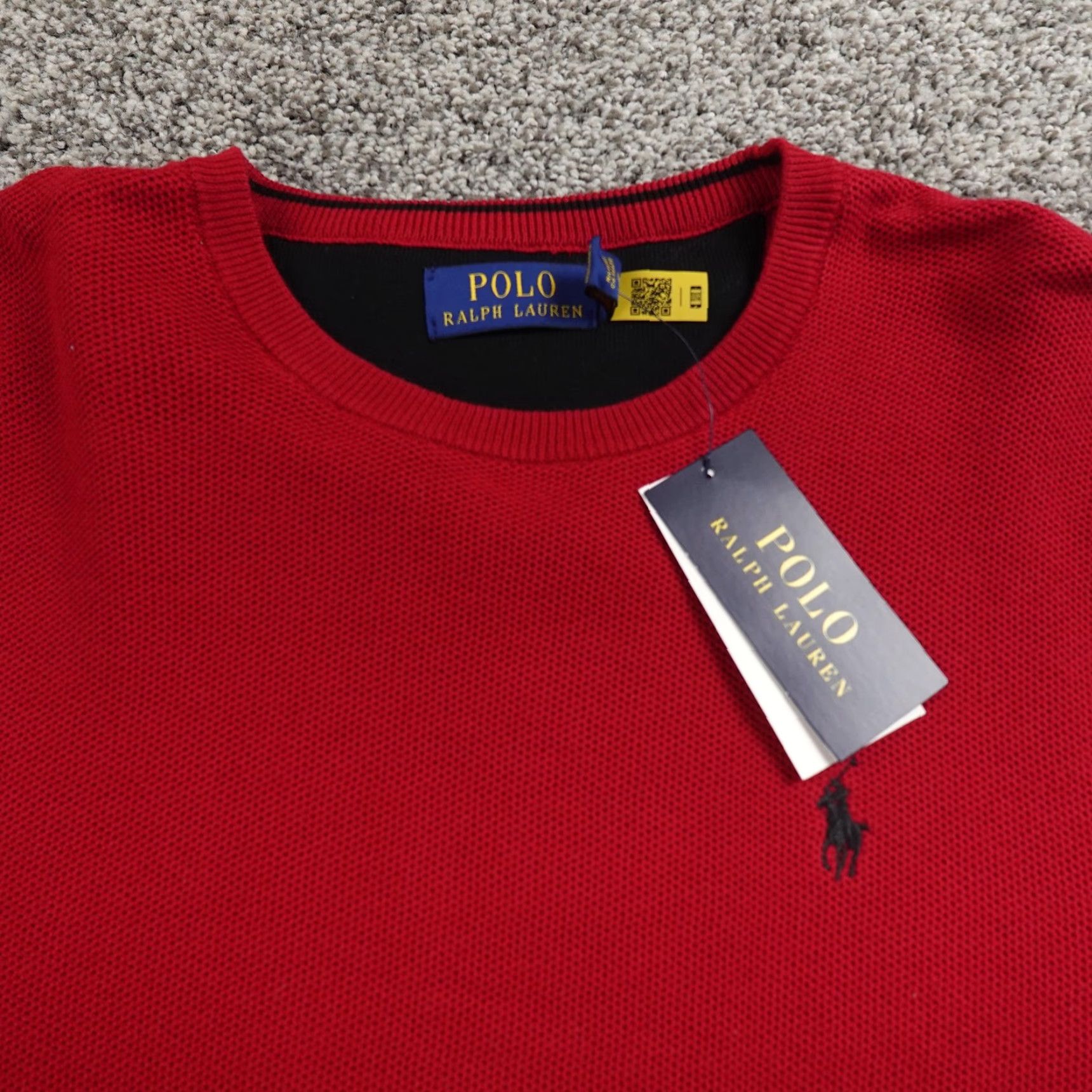 Polo Ralph Lauren Polo Ralph Lauren Sweater Mens M Red Waffle-Knit Knit Crewneck Logo Embroidered Pony Size US M / EU 48-50 / 2 - 3 Thumbnail