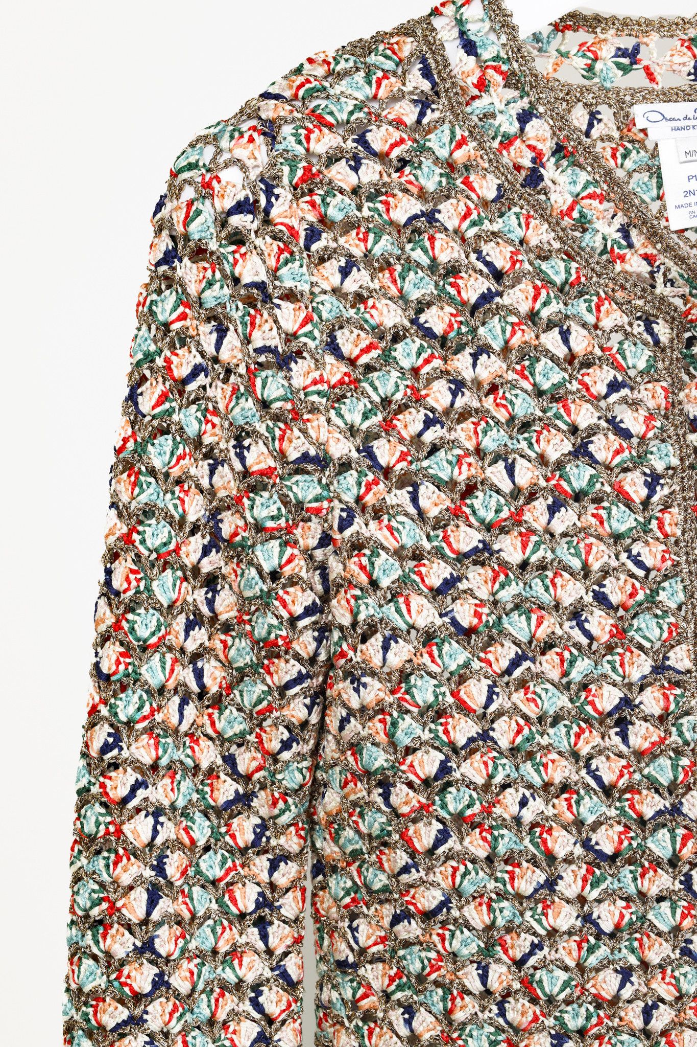 Oscar De La Renta Oscar de la Renta Multi Colour Metallic Yarn Silk Cardigan Size M / US 6-8 / IT 42-44 - 5 Thumbnail