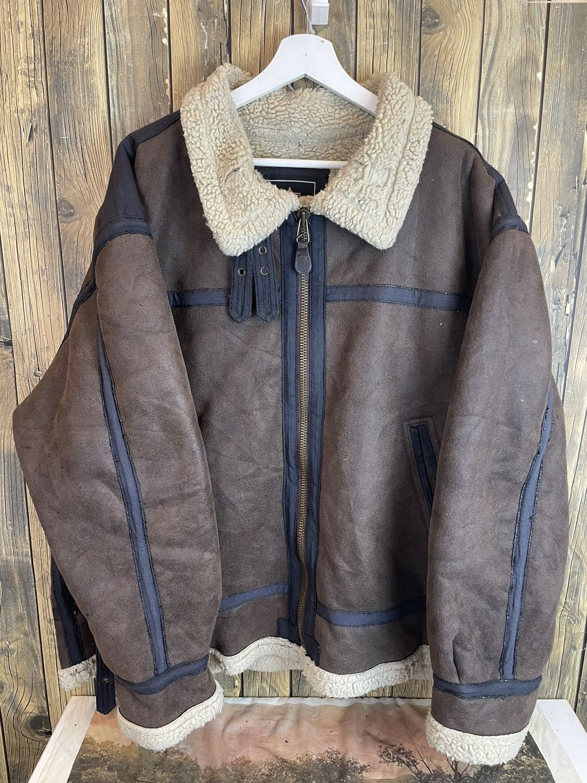 Alpha Industries × Vintage Alpha Industries Sherpa B3 Flight Bomber Jacket Design Size US XXL / EU 58 / 5 - 6 Thumbnail