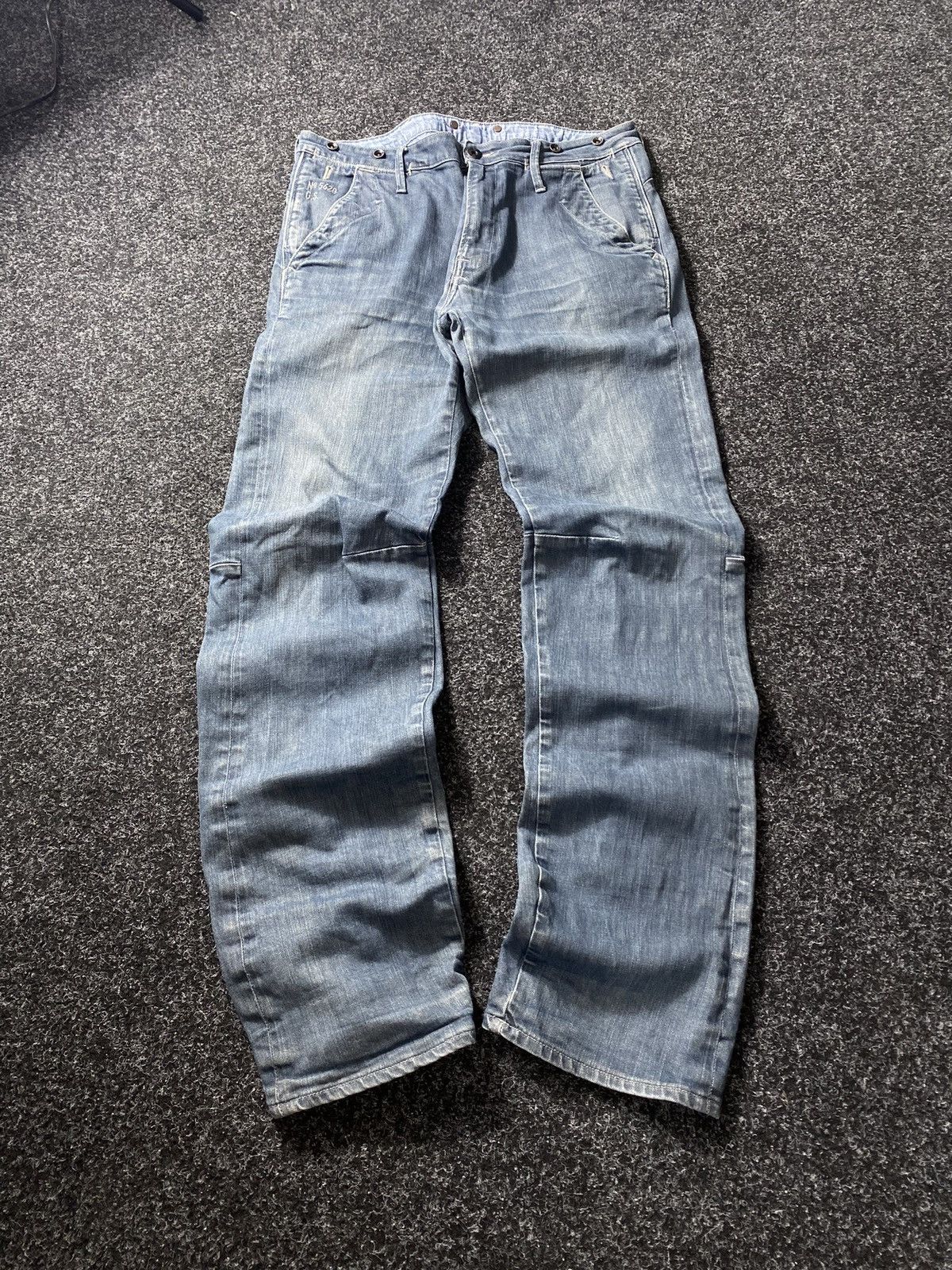 G-Star × Vintage G Star Vntg Punk Gothic Blue Straight Jeans Avant Garde Size US 34 / EU 50 - 1 Thumbnail
