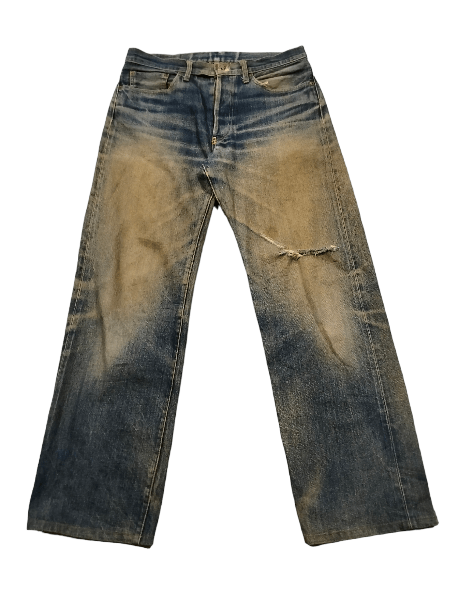Japanese Brand Vintage Acoustic Salvage Distressed Denim Pants Size US 33 - 2 Thumbnail