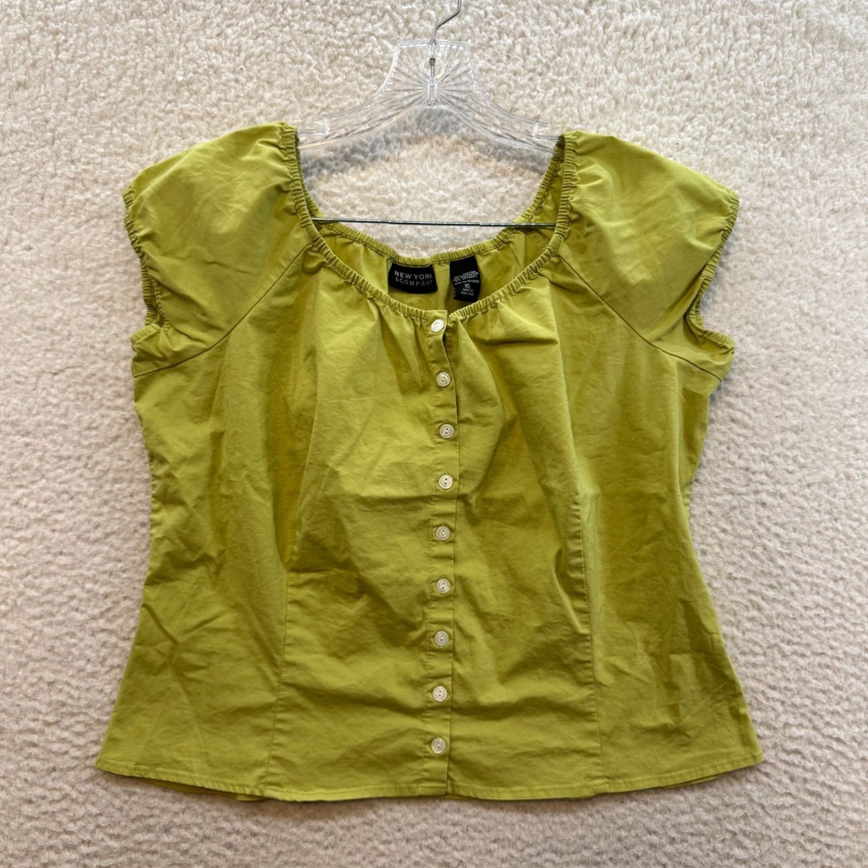 Vintage VINTAGE Y2K Milkmaid Peasant Shirt XL Green Cap Sleeve Cottagecore Coquette Fairy Womens Size XL / US 12-14 / IT 48-50 - 2 Thumbnail