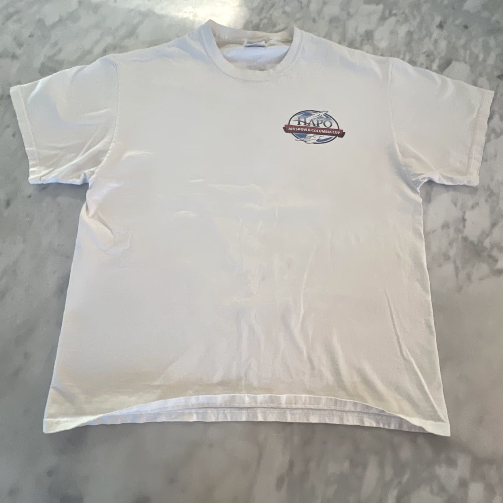Port & Company VINTAGE Port & Company T-Shirt Main Selling Point: Hapo Air Show & Columbia Cup XL White Men Shirt XL Size US XL / EU 56 / 4 - 4 Thumbnail
