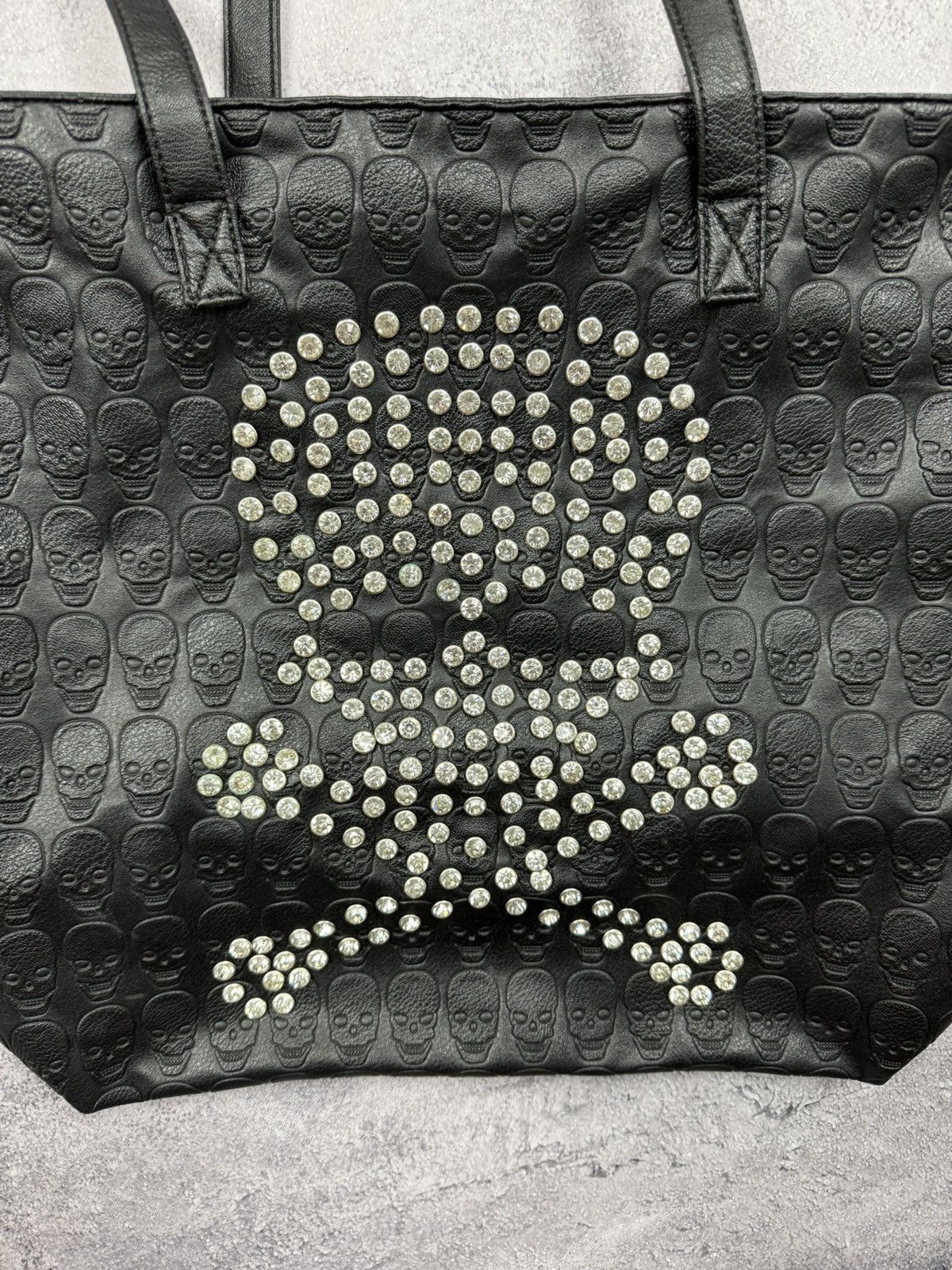 Hysteric Glamour Vintage Punk Avant Garde Bag Skull Rhinestones Y2K Style Size ONE SIZE - 10 Thumbnail