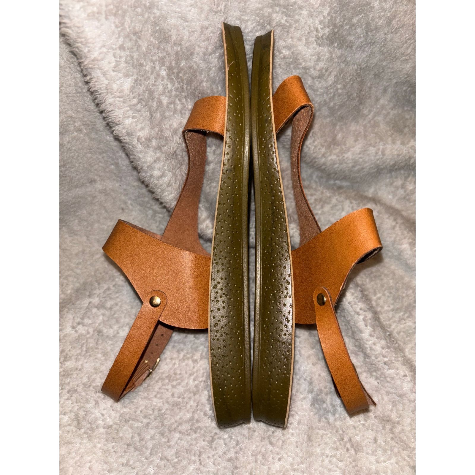 The Unbranded Brand Brown Leather Sandals Size 39/US 8.5 Size US 8.5 / IT 38.5 - 4 Thumbnail