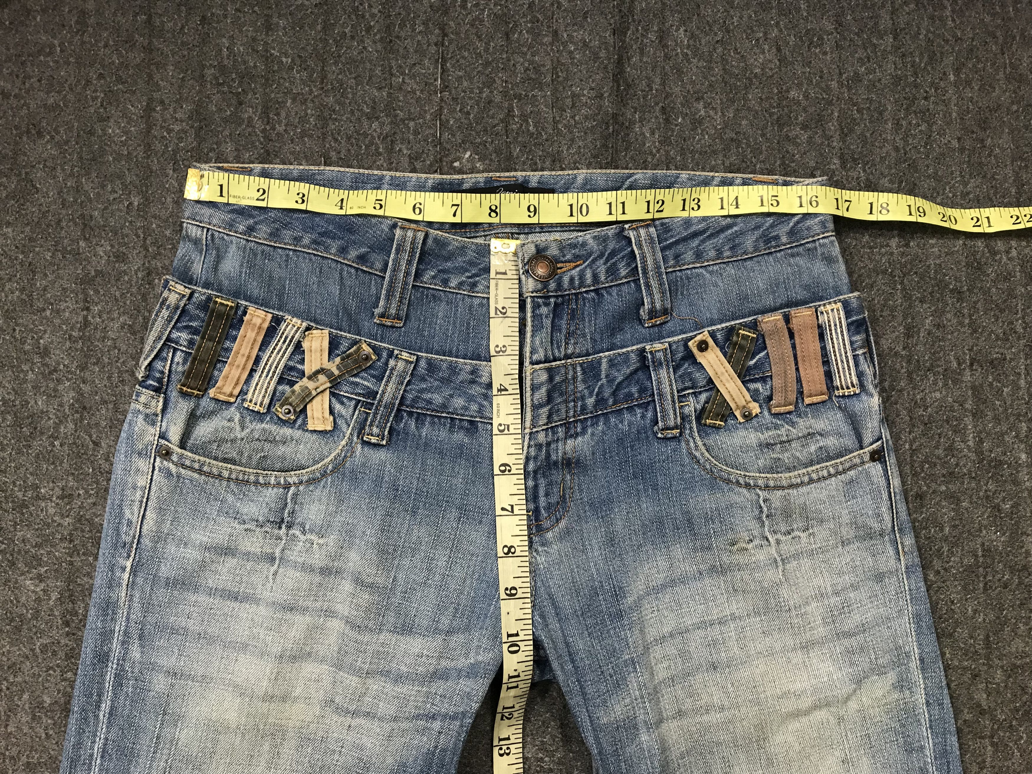Japanese Brand Vintage Dominate Double Waist Indigo Denim Jeans Size US 32 / EU 48 - 7 Thumbnail