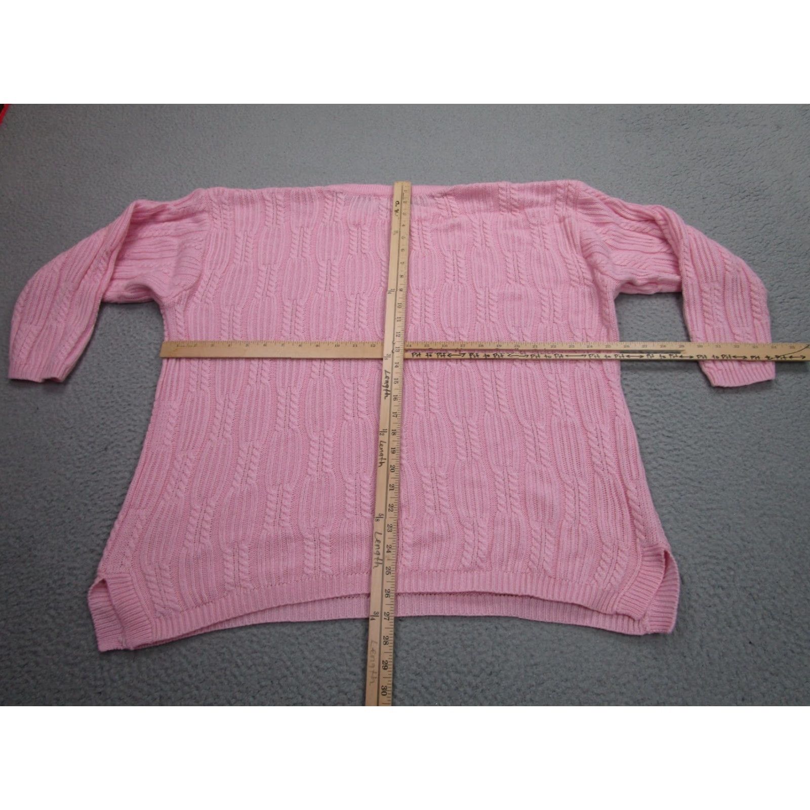Pinko VINTAGE Fisherman Sweater Womens 1X Pink Cable Knit Pullover Knit 90s Y2K Size XL / US 12-14 / IT 48-50 - 6 Thumbnail