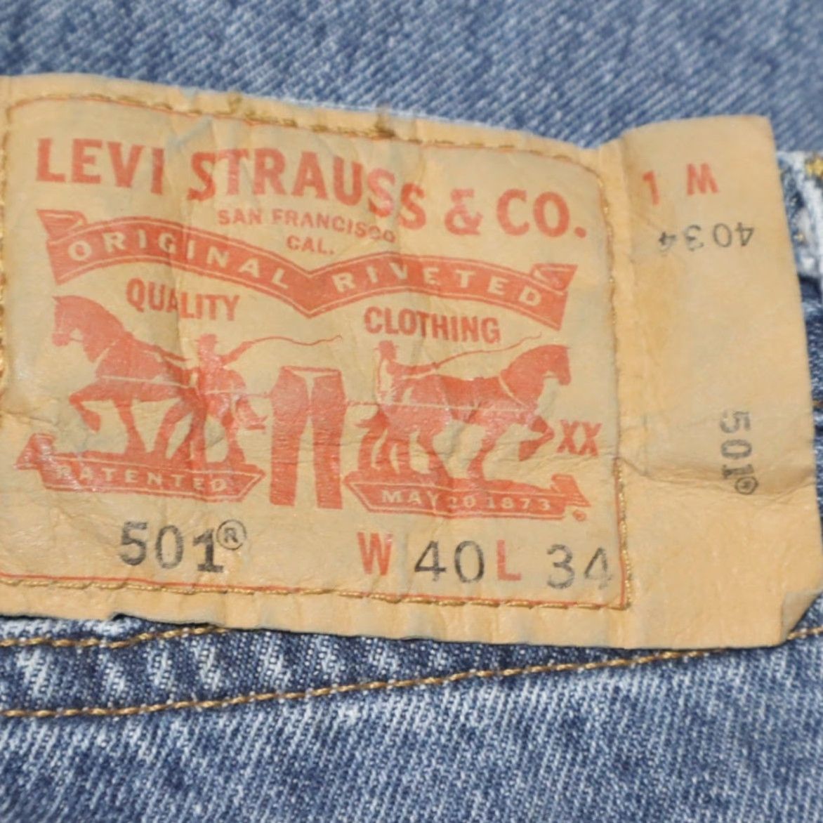 Denime Levis 501 Button Fly Cotton Denim Jeans Pants Blue Men's 40 Size US 40 / EU 56 - 5 Thumbnail