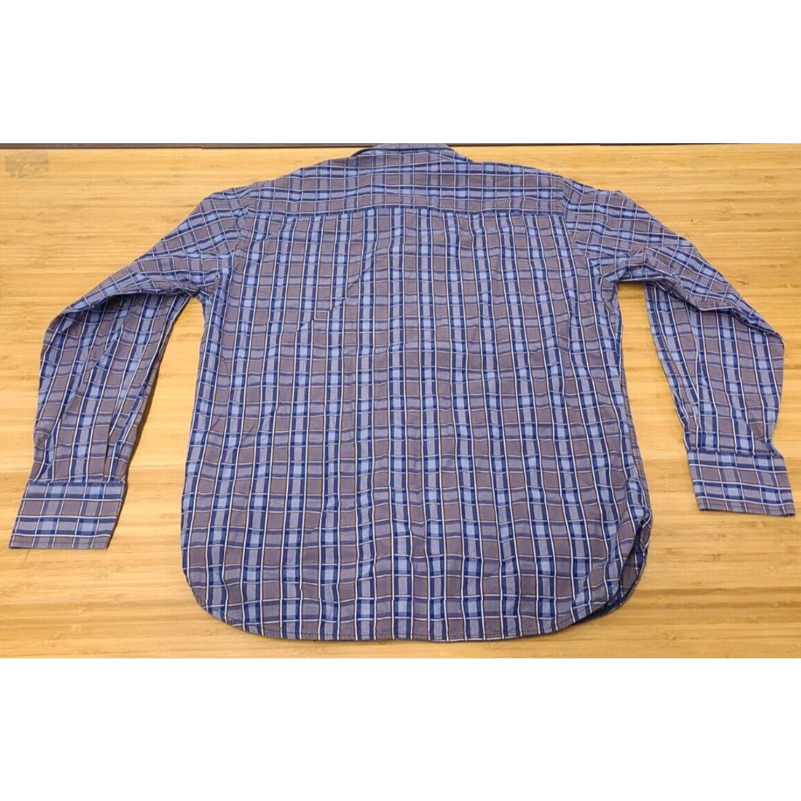 Luchiano Visconti Luchiano Visconti Shirt Long Sleeve Button-Up Plaid Brown Blue Mens L Regular Multicolor Modern Classic Mens Size US L / EU 52-54 / 3 - 5 Thumbnail