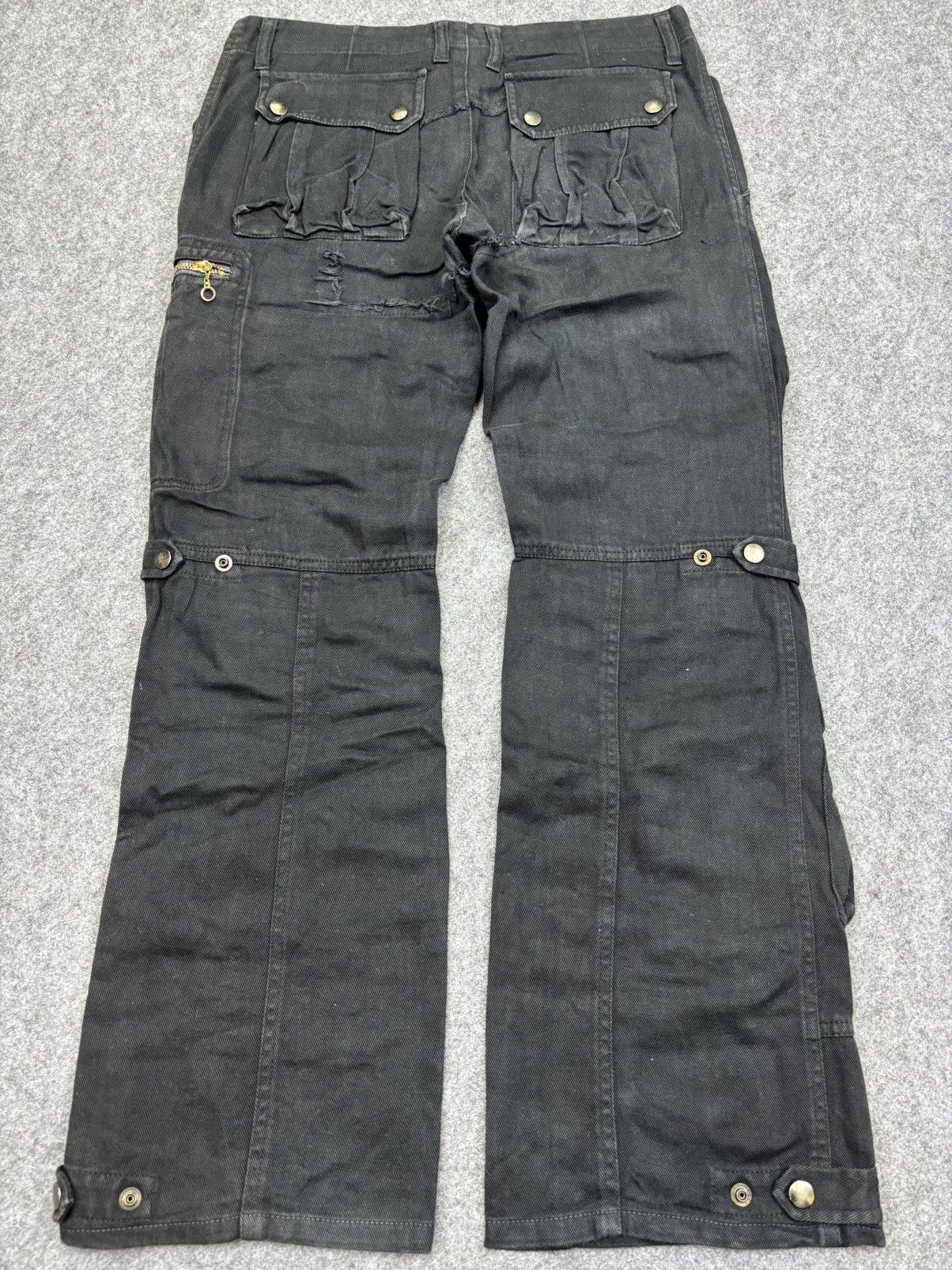 Japanese Brand 💥Flare💥 BIZARRIA Multipockets Parachute Jeans F723 Size US 31 - 18 Thumbnail
