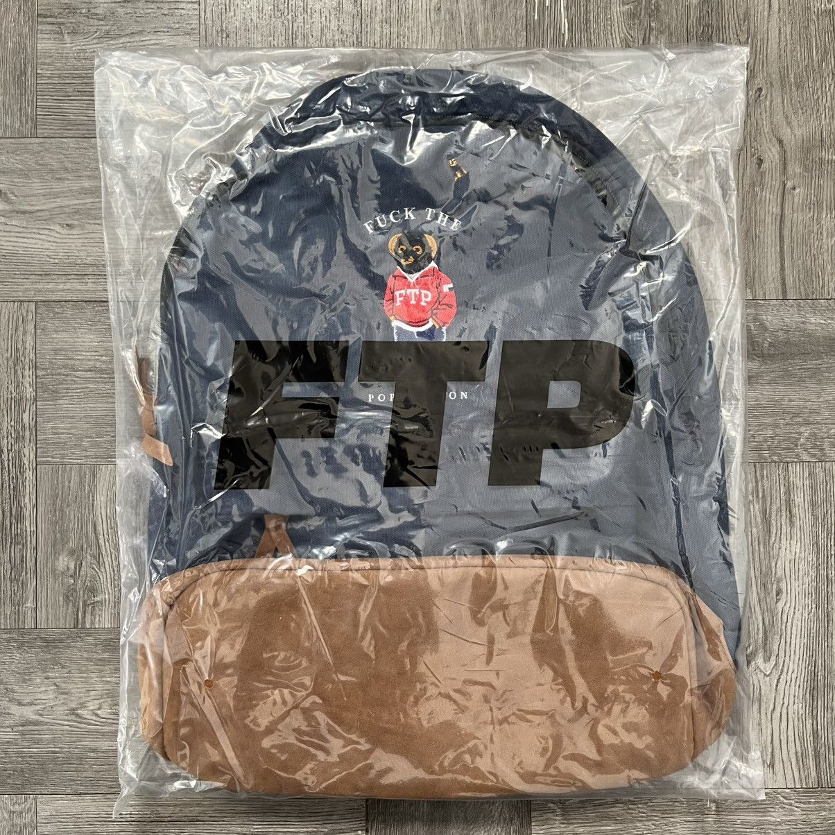 Fuck The Population FTP Bear Backpack Navy Size ONE SIZE - 5 Thumbnail