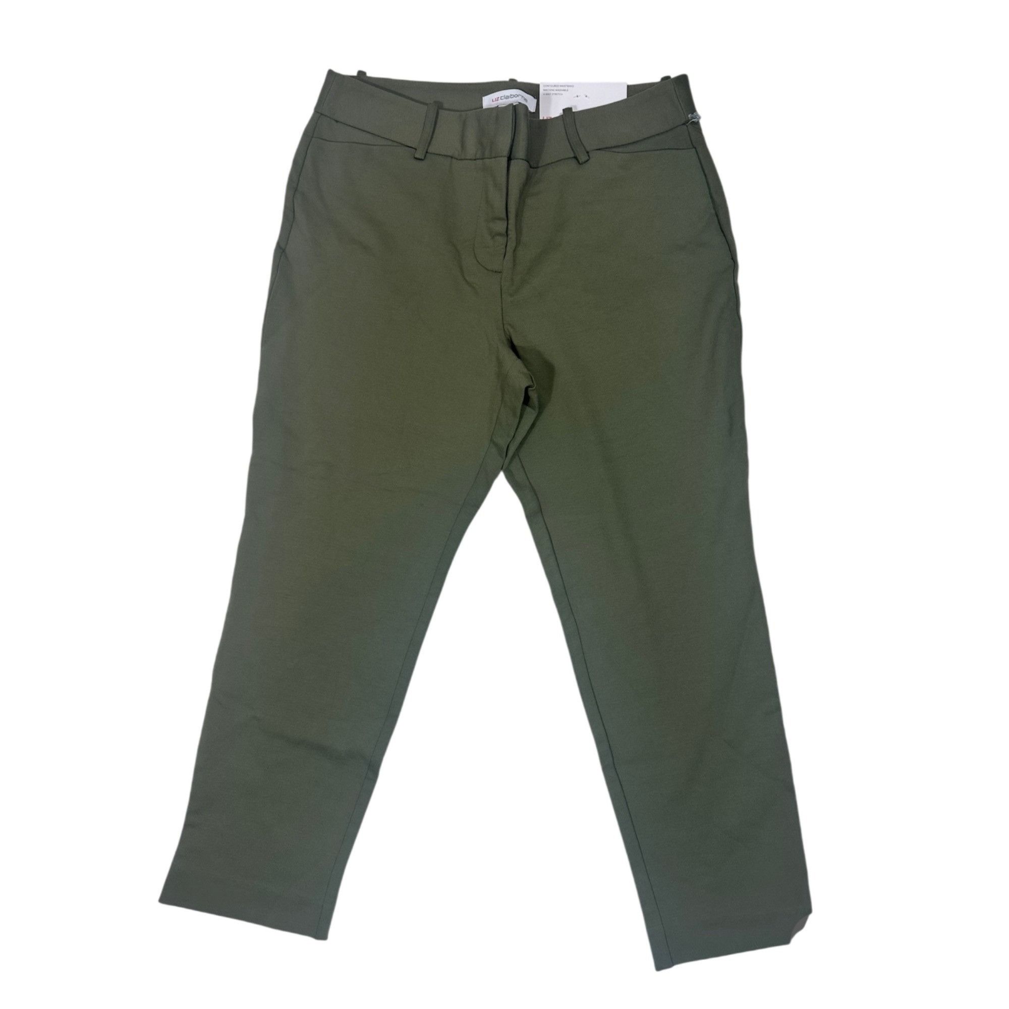 Liz Claiborne Liz Claiborne Mid-Rise Ankle Pants Olive Green 4-Way Stretch Size 28" / US 6 / IT 42 - 1 Thumbnail