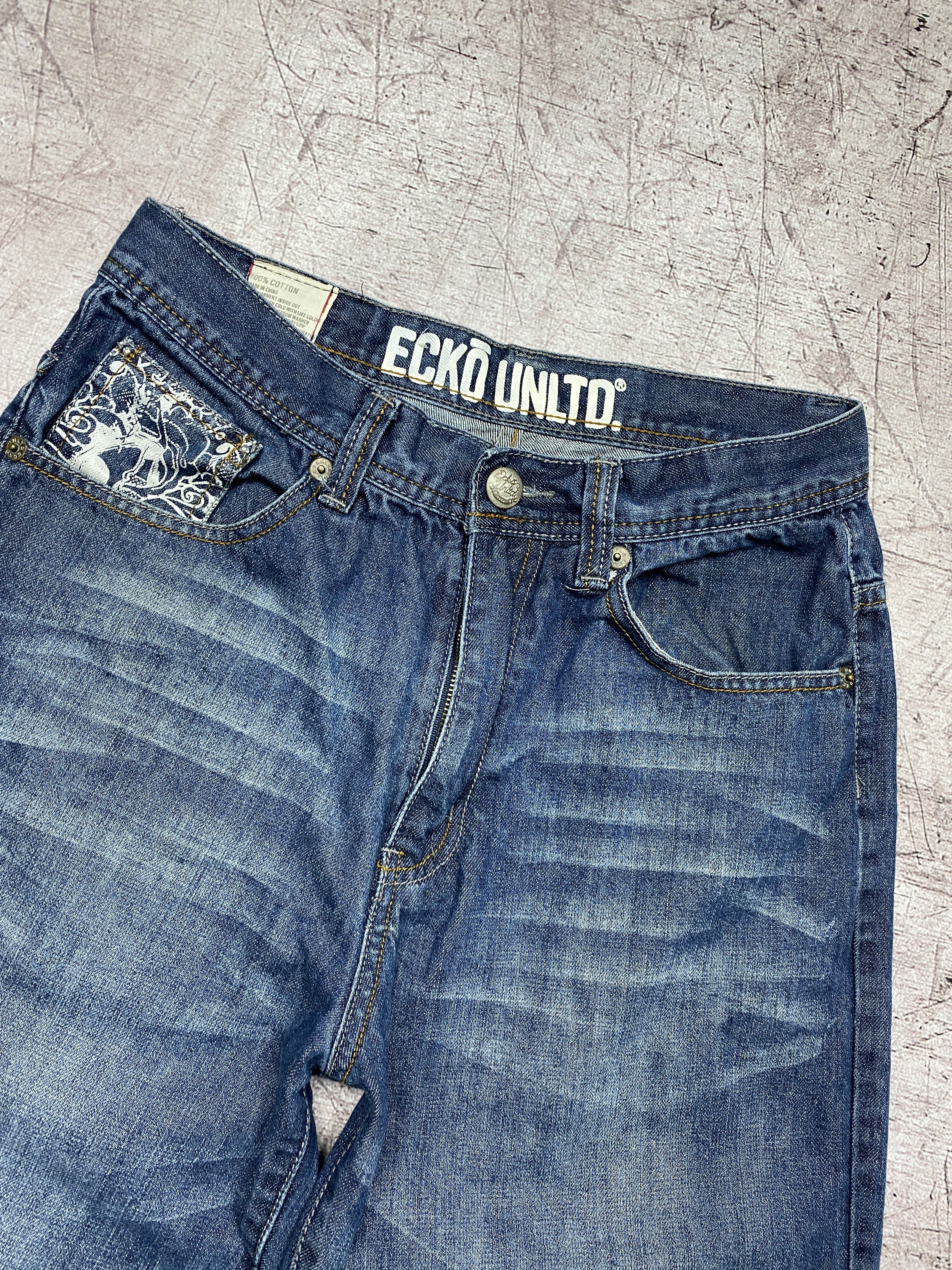 Ecko Unltd. × Vintage Ecko Unltd. Vintage Mens Denim Rap Pants Hip Hop Jeans Size US 30 / EU 46 - 4 Thumbnail