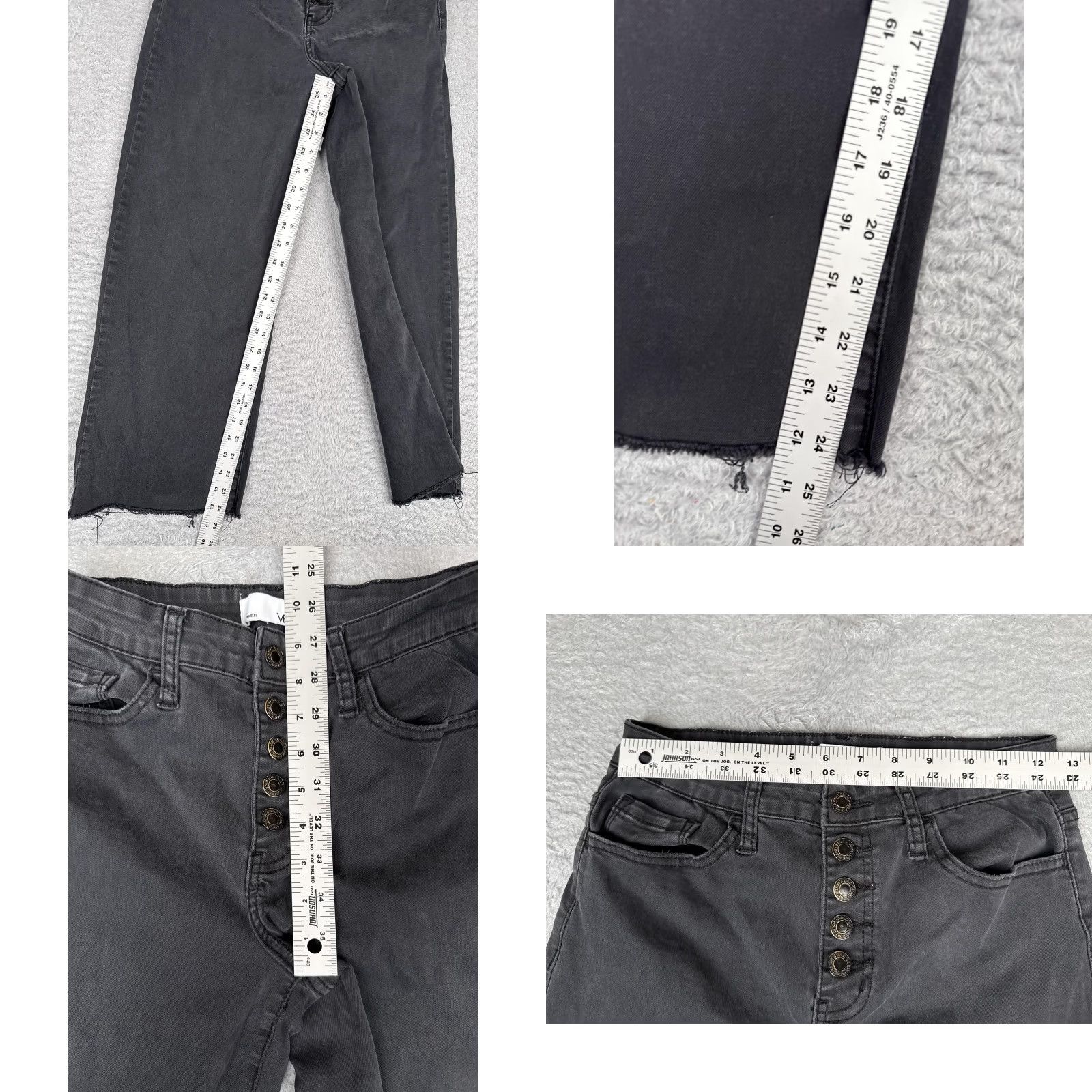 Denime VERVET Jeans Women's 28 Gray Charcoal Wash Mid Rise Wide-Leg Crop 28x25 Denim Size 28" / US 6 / IT 42 - 8 Thumbnail