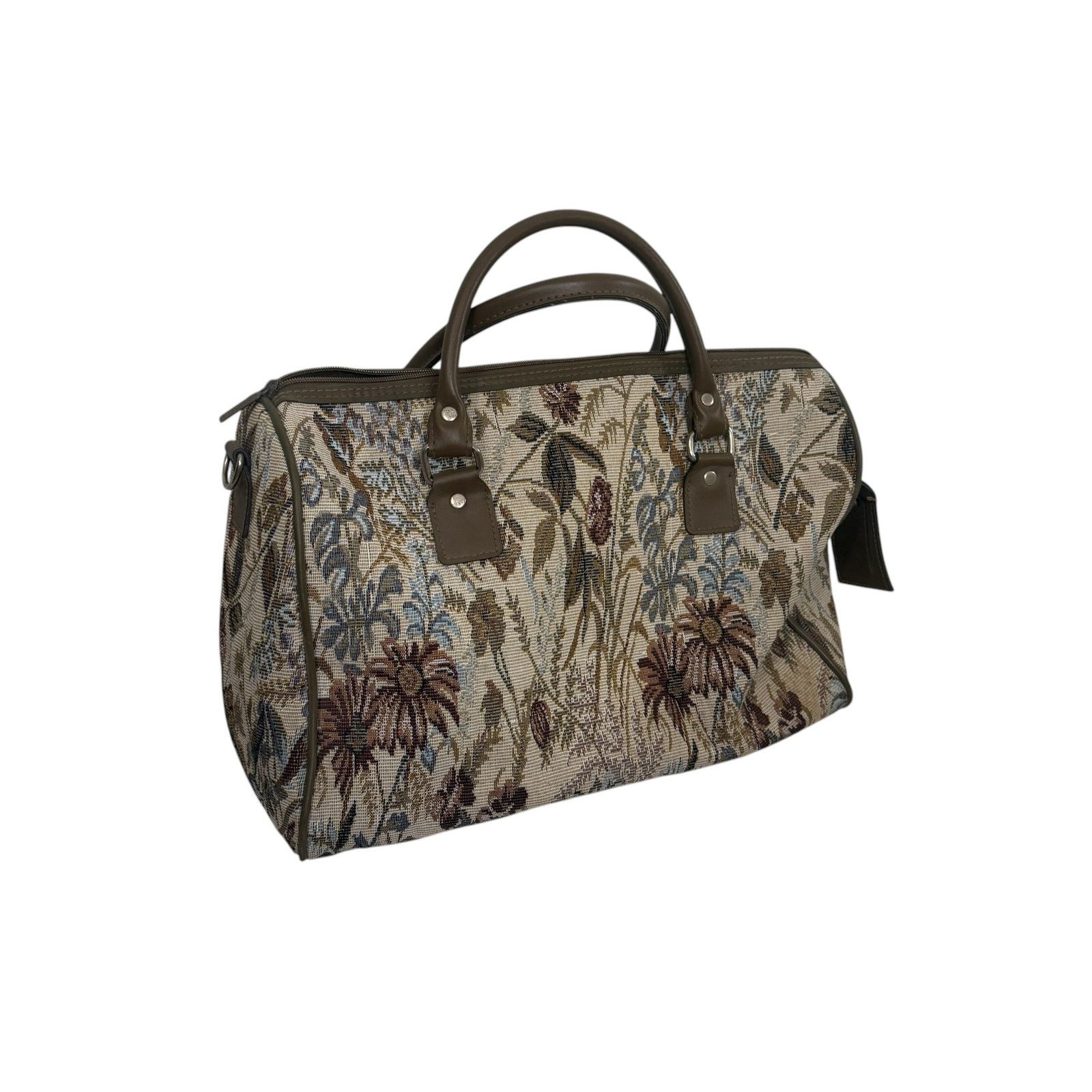 Jordache Vintage 80s Jordache Tapestry Travel Bag Duffel Floral Size ONE SIZE - 3 Thumbnail