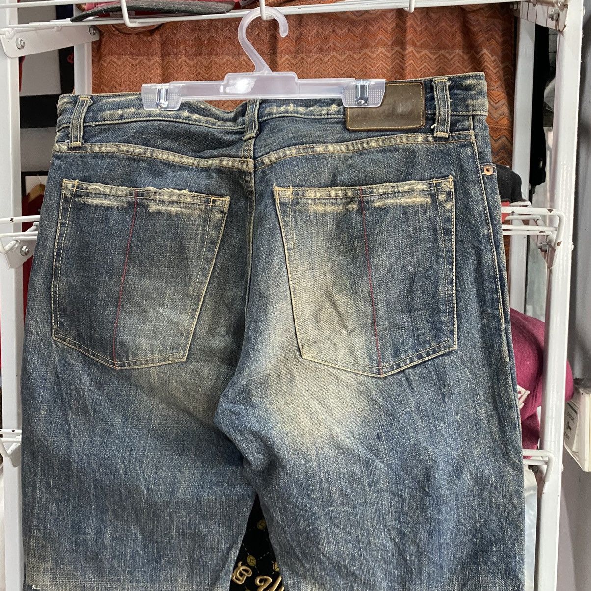 Le Grande Bleu (L.G.B.) LGB Distressed Blue Denim Jeans | Vintage Wash Ripped Style Size US 33 - 3 Thumbnail