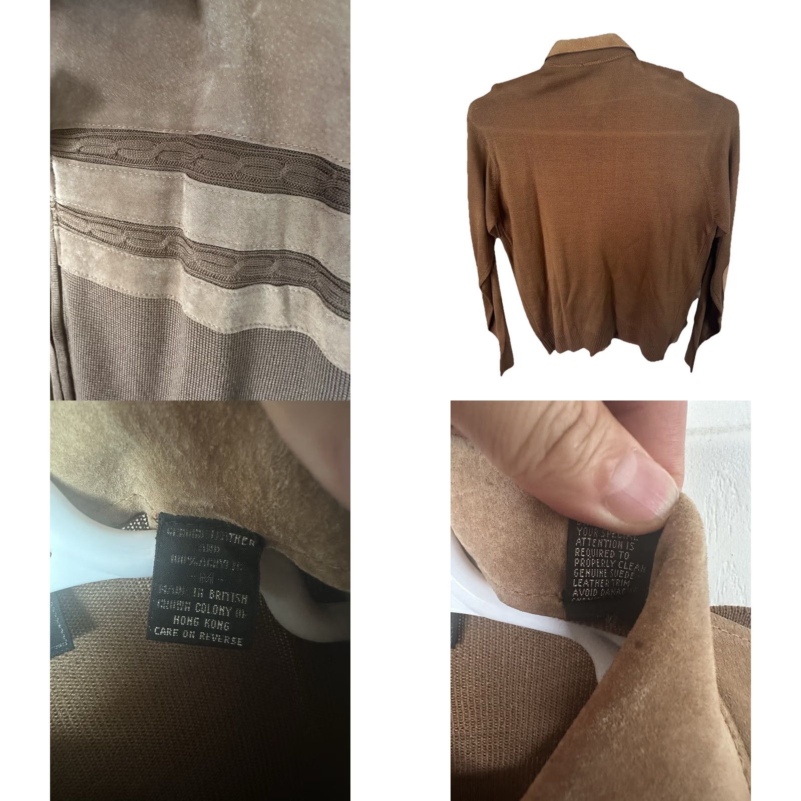 Vintage VINTAGE 70s Alan Stuart Leather Suede Full Zip Cardigan Sweater NWT Mens Size Med XL Chest 21.25” Length 27.25” Size US XL / EU 56 / 4 - 8 Thumbnail