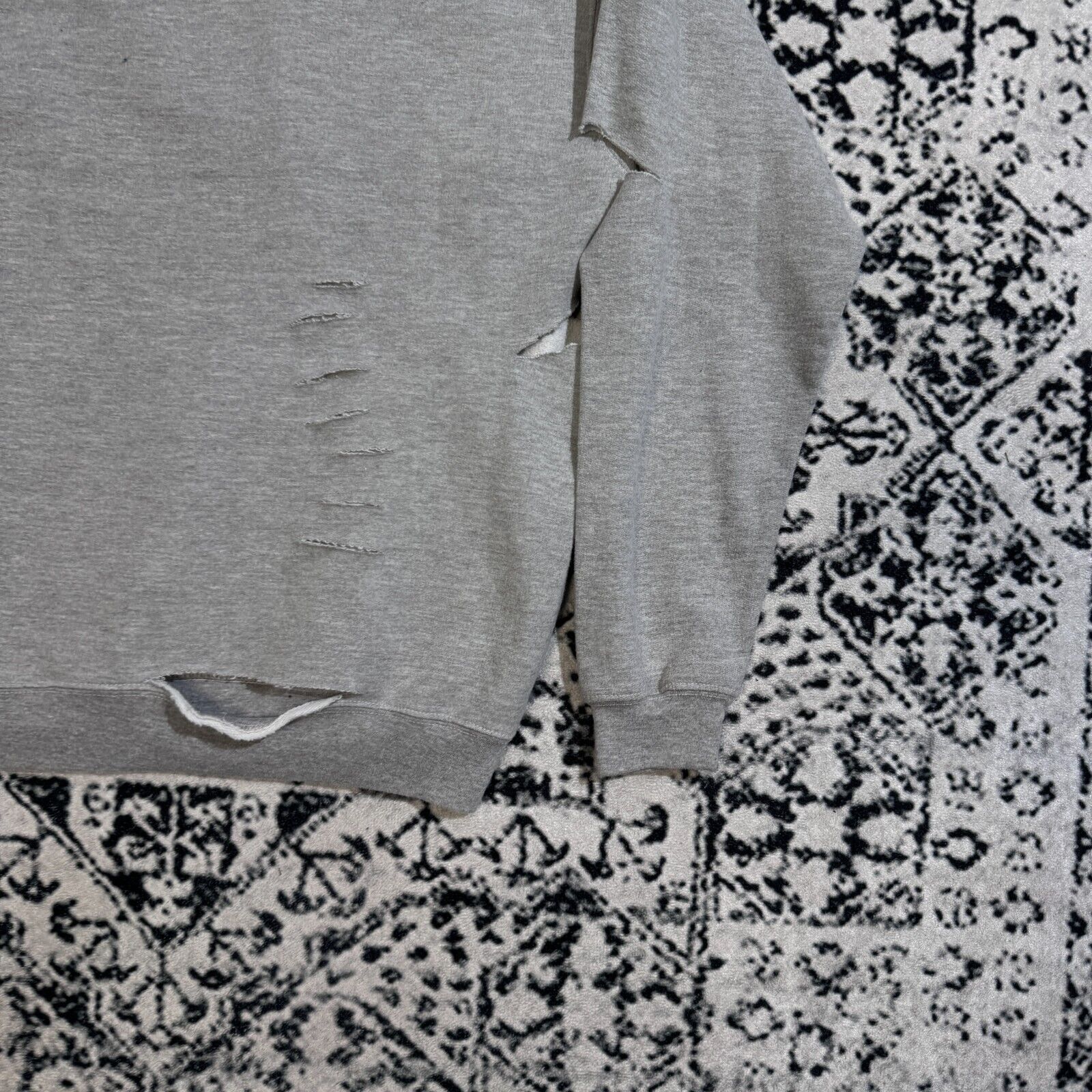 Vintage Gray Cotton Hoodie Size L Indiana Spellout Ripped Gosha YZY Size US L / EU 52-54 / 3 - 10 Thumbnail