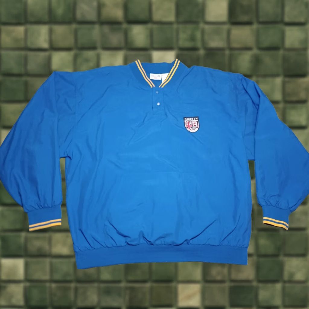 Reebok VINTAGE Reebok Windbreaker Jacket Mens XL Blue Snap Button Pullover 90s 80s Lightweight Pockets Regular Size US XL / EU 56 / 4 - 1 Thumbnail