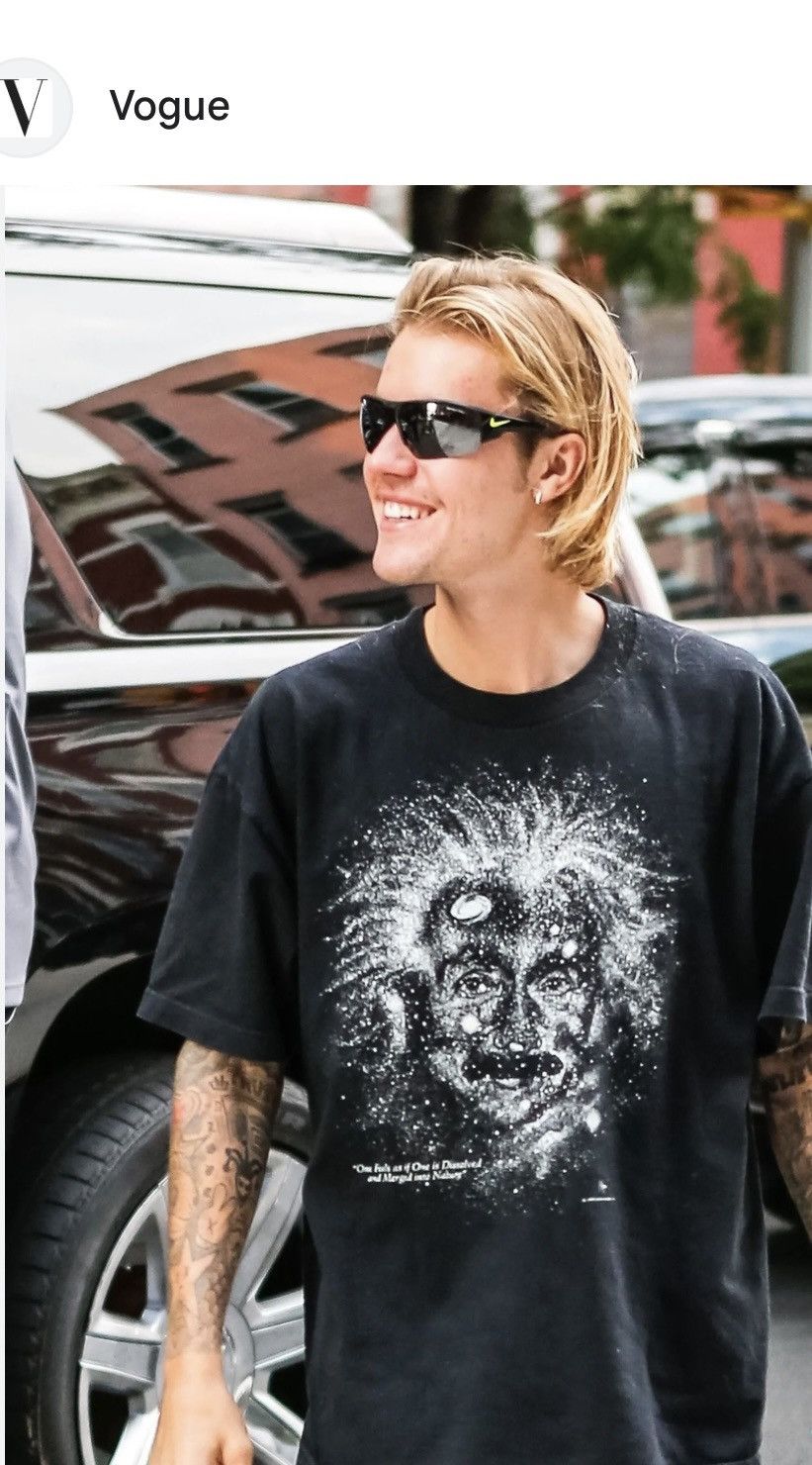 Vintage vintage Albert Einstein Justin Bieber baggy T-shirt Size US XXL / EU 58 / 5 - 7 Thumbnail