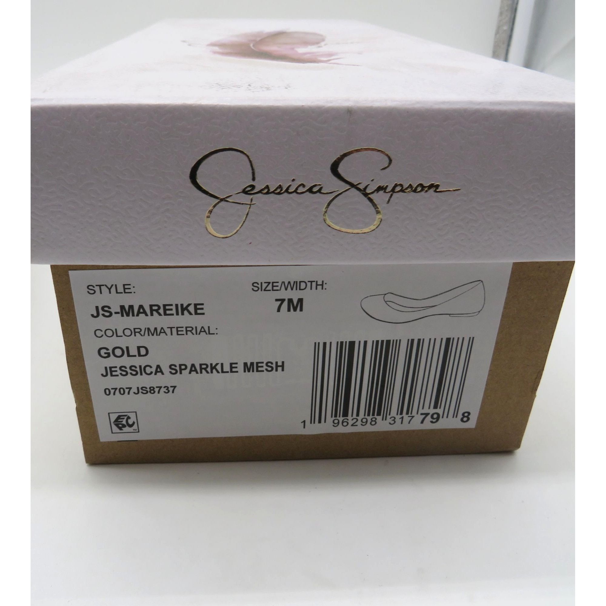 Jessica Simpson Jessica Simpson Gold Sparkle Mesh Flats Size 7M JS-Mareike N Size US 7 / IT 37 - 2 Thumbnail