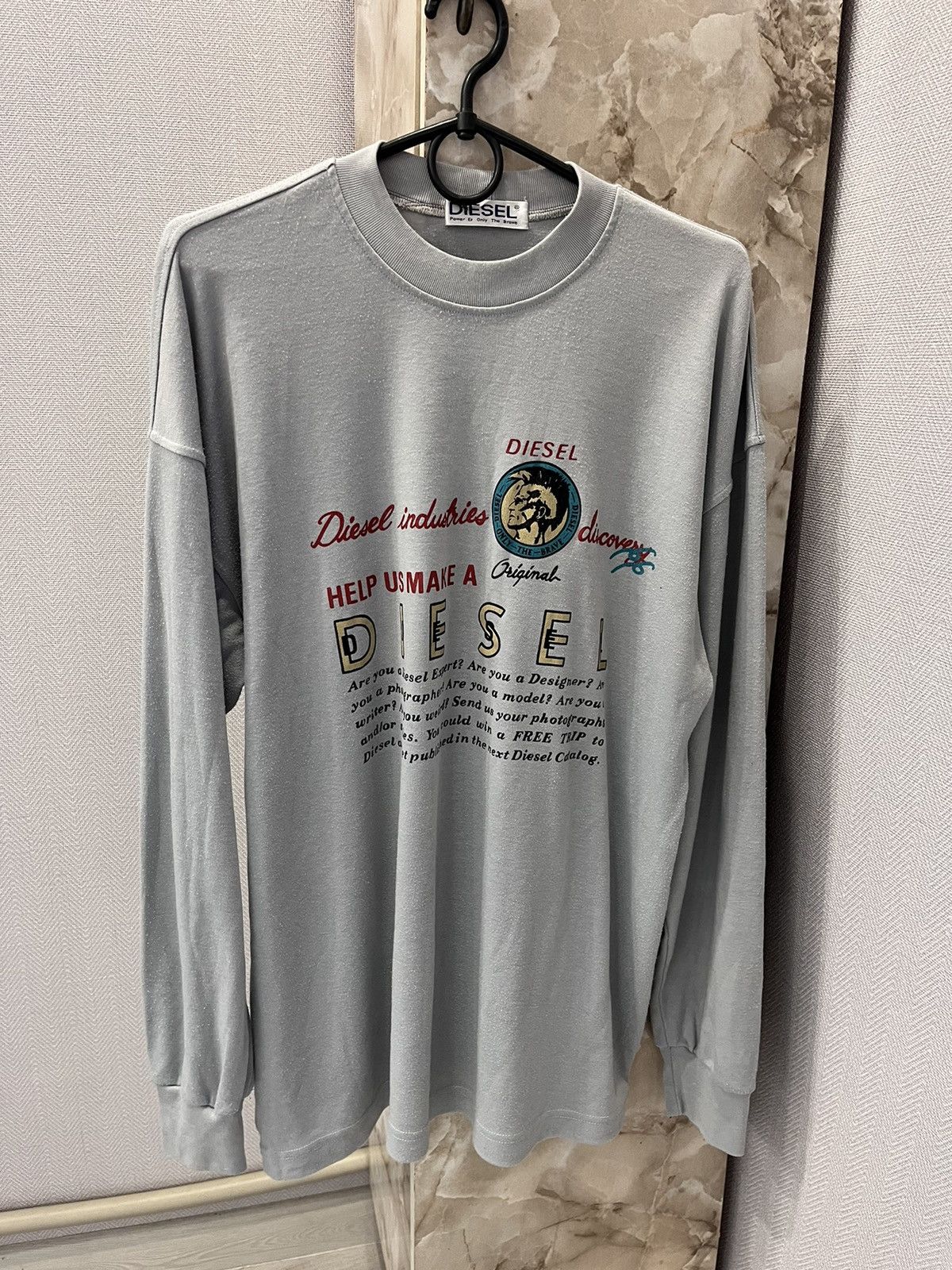 vintage diesel long sleeve logo chest first diesel models