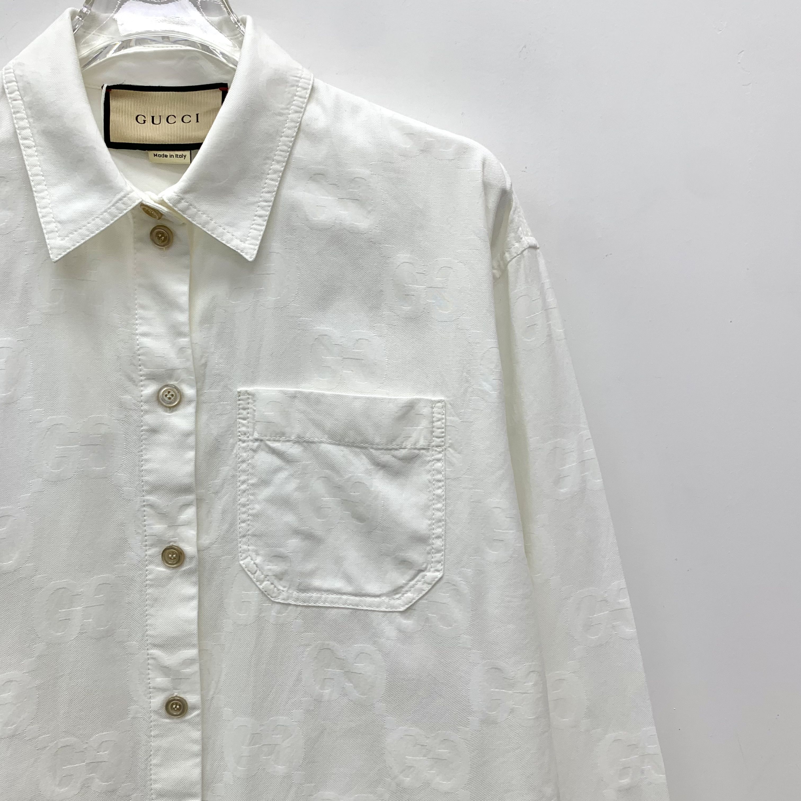 Gucci Gucci White GG Printed Cotton Shirt (Size M) Size US M / EU 48-50 / 2 - 6 Thumbnail